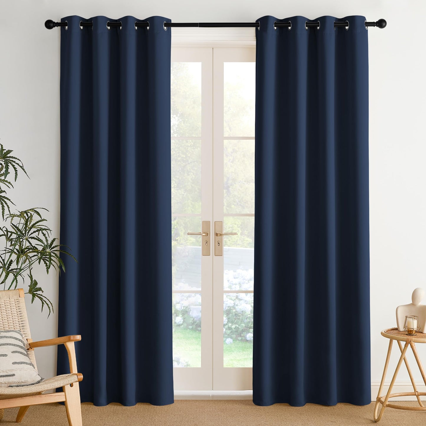 NICETOWN Blackout Curtains – 2 Panels, Grey, 63"