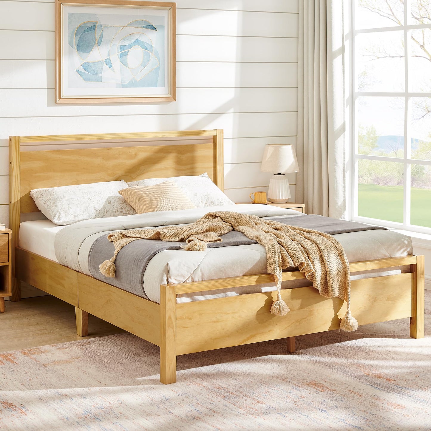 AMERLIFE King Bed Frame – Dark Brown