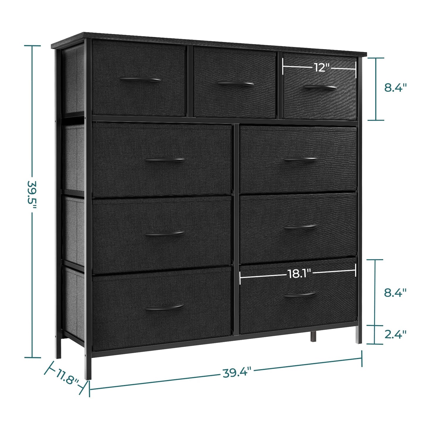 OLIXIS 7-Drawer Dresser, White