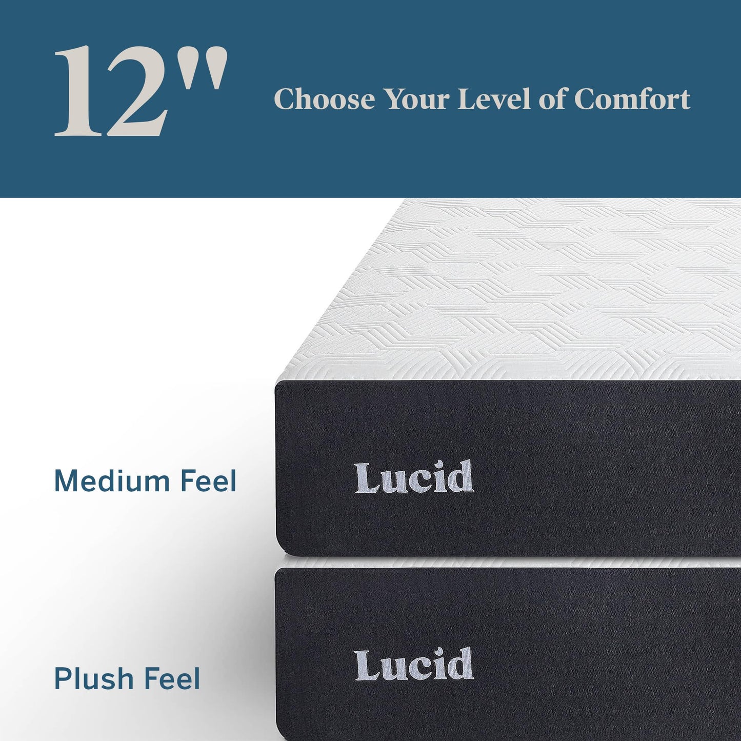 LUCID 12" Twin XL Memory Foam Mattress
