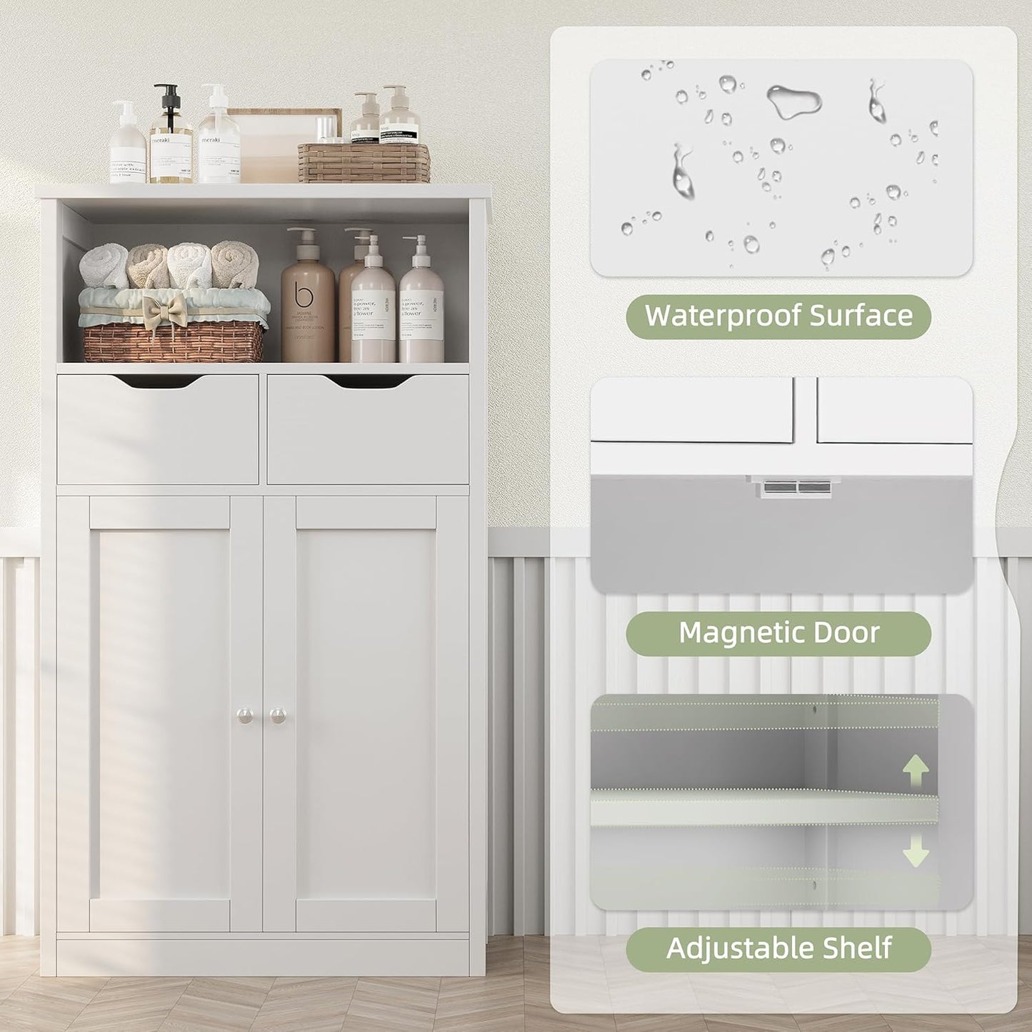 Shintenchi Floor Storage Cabinet – White