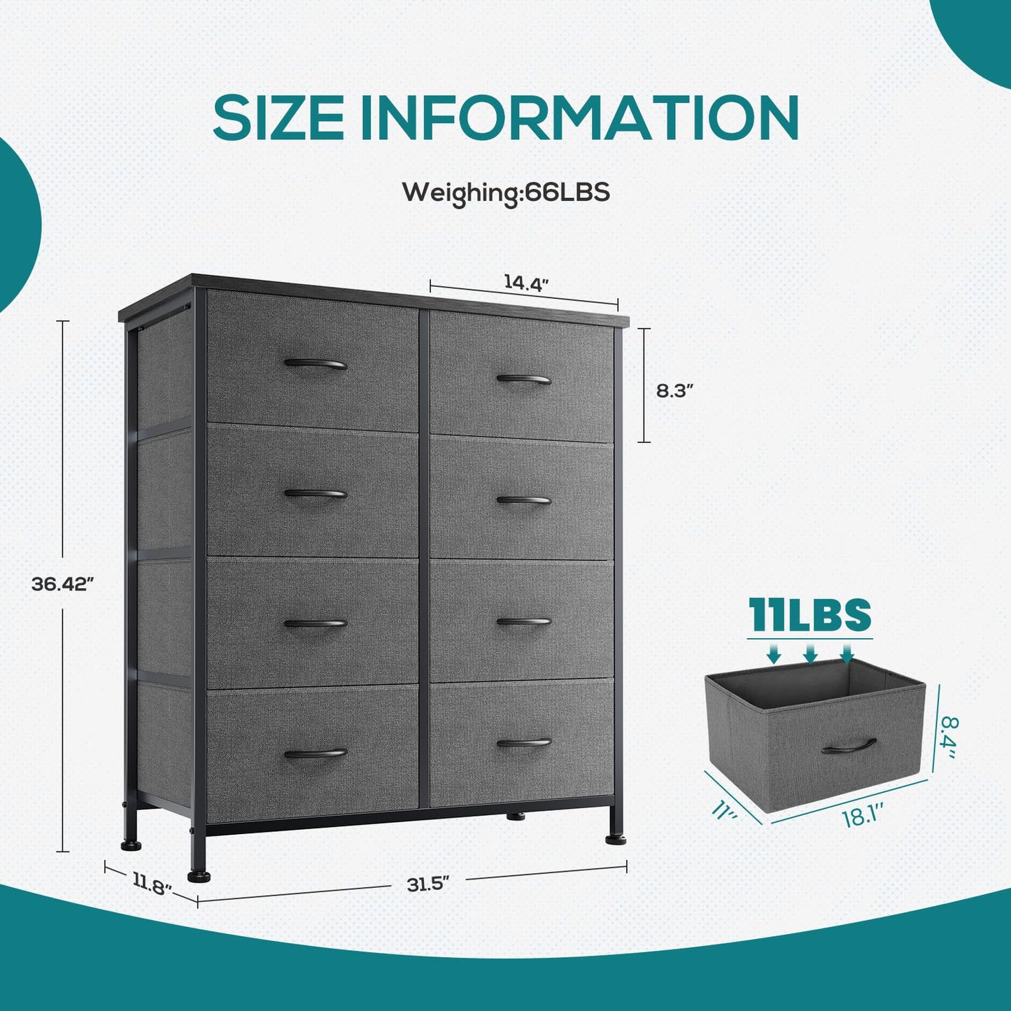 OLIXIS 5-Drawer Dresser, Black