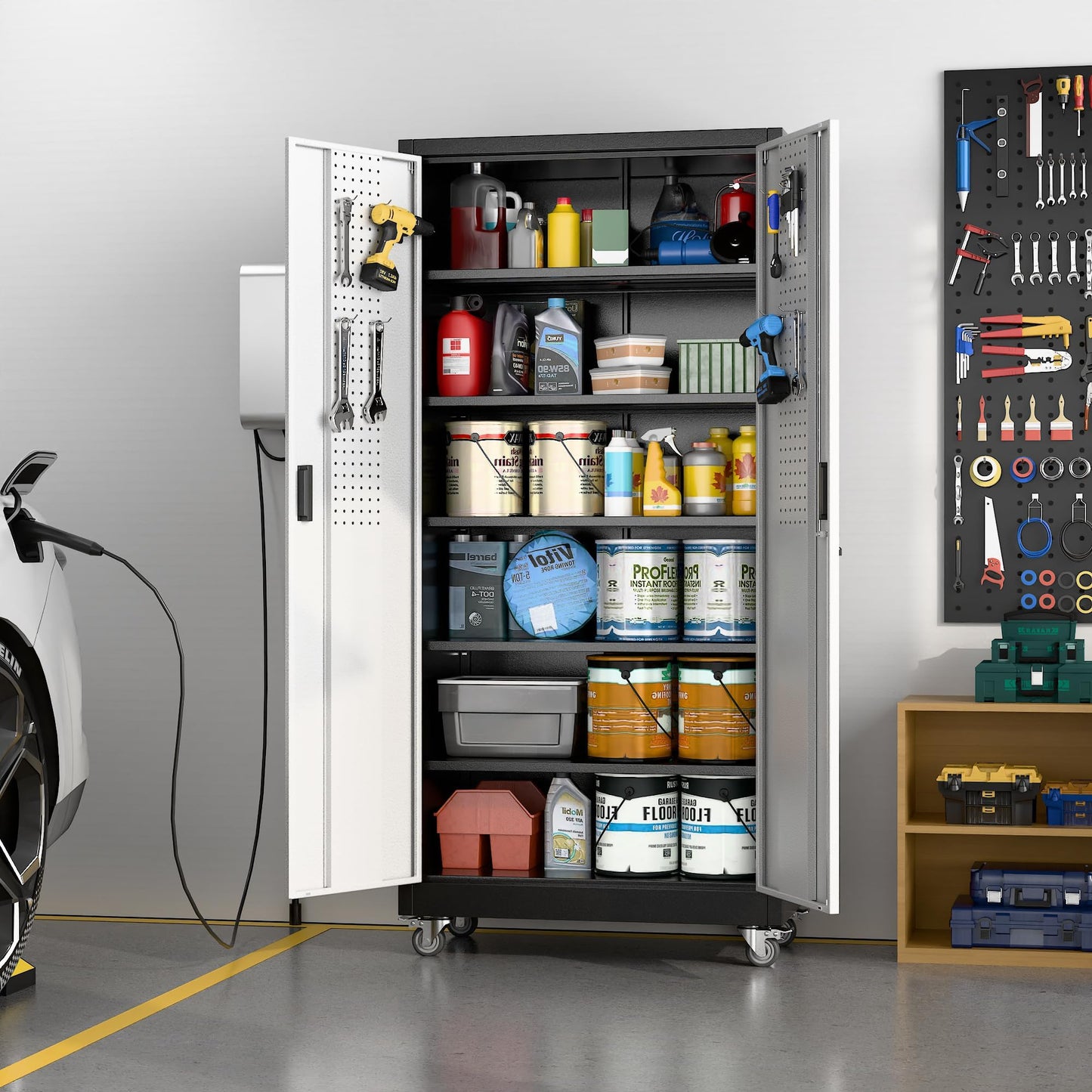 Aobabo Metal Garage Storage Cabinet – Black
