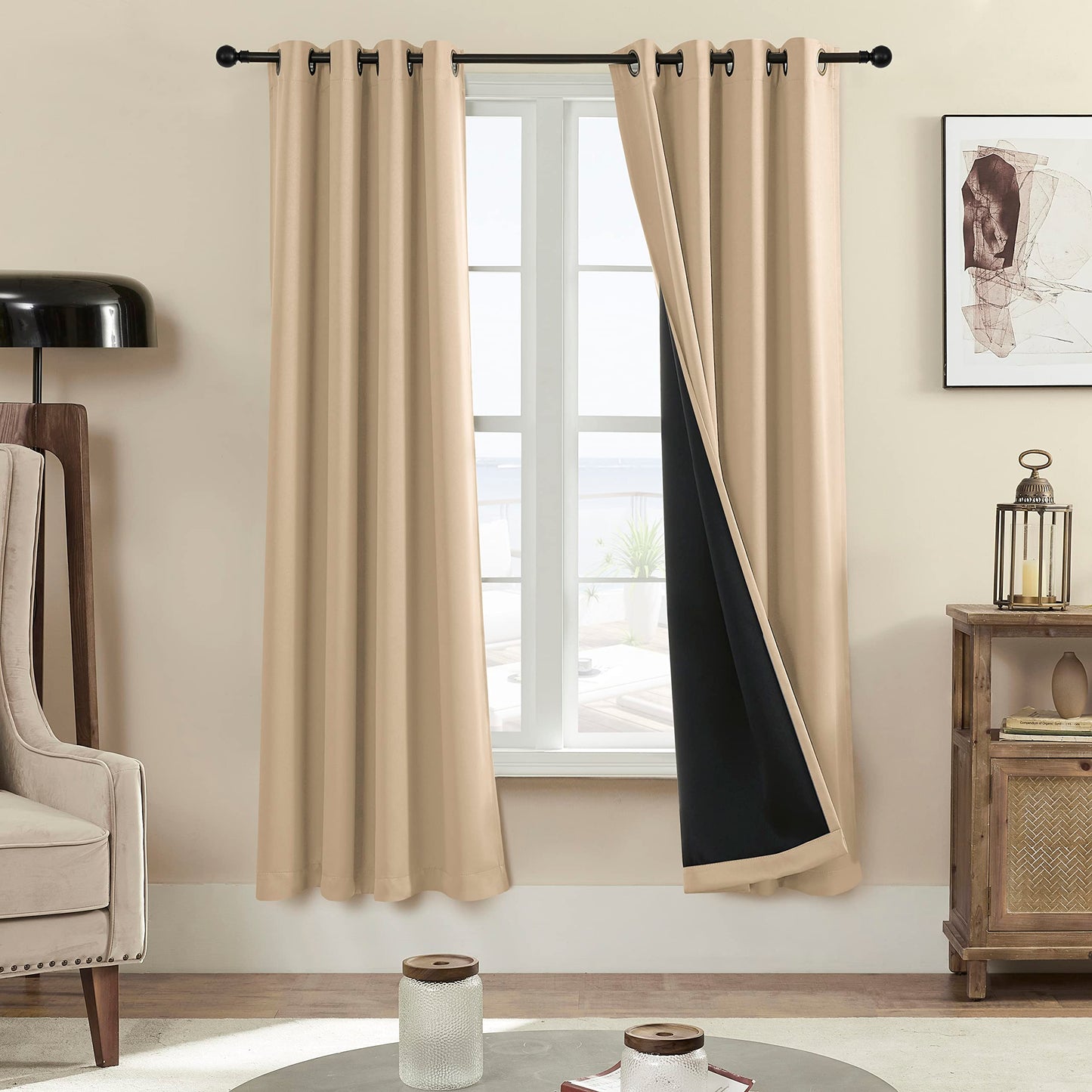 Rutterllow Blackout Curtains – 2 Panels, Dark Grey