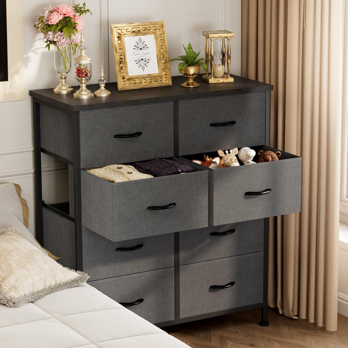 OLIXIS 5-Drawer Dresser, Black