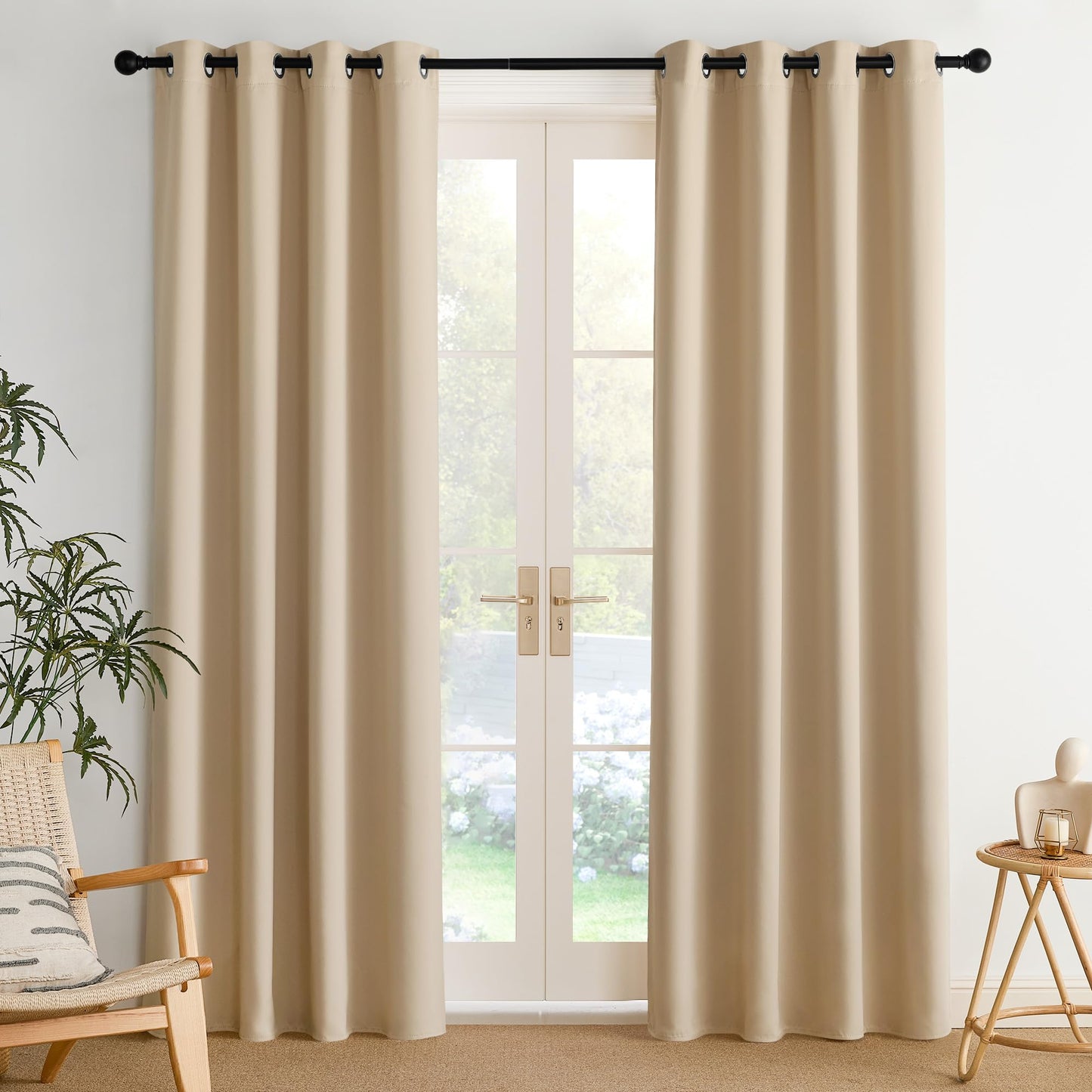 NICETOWN Blackout Curtains – 2 Panels, Grey, 63"