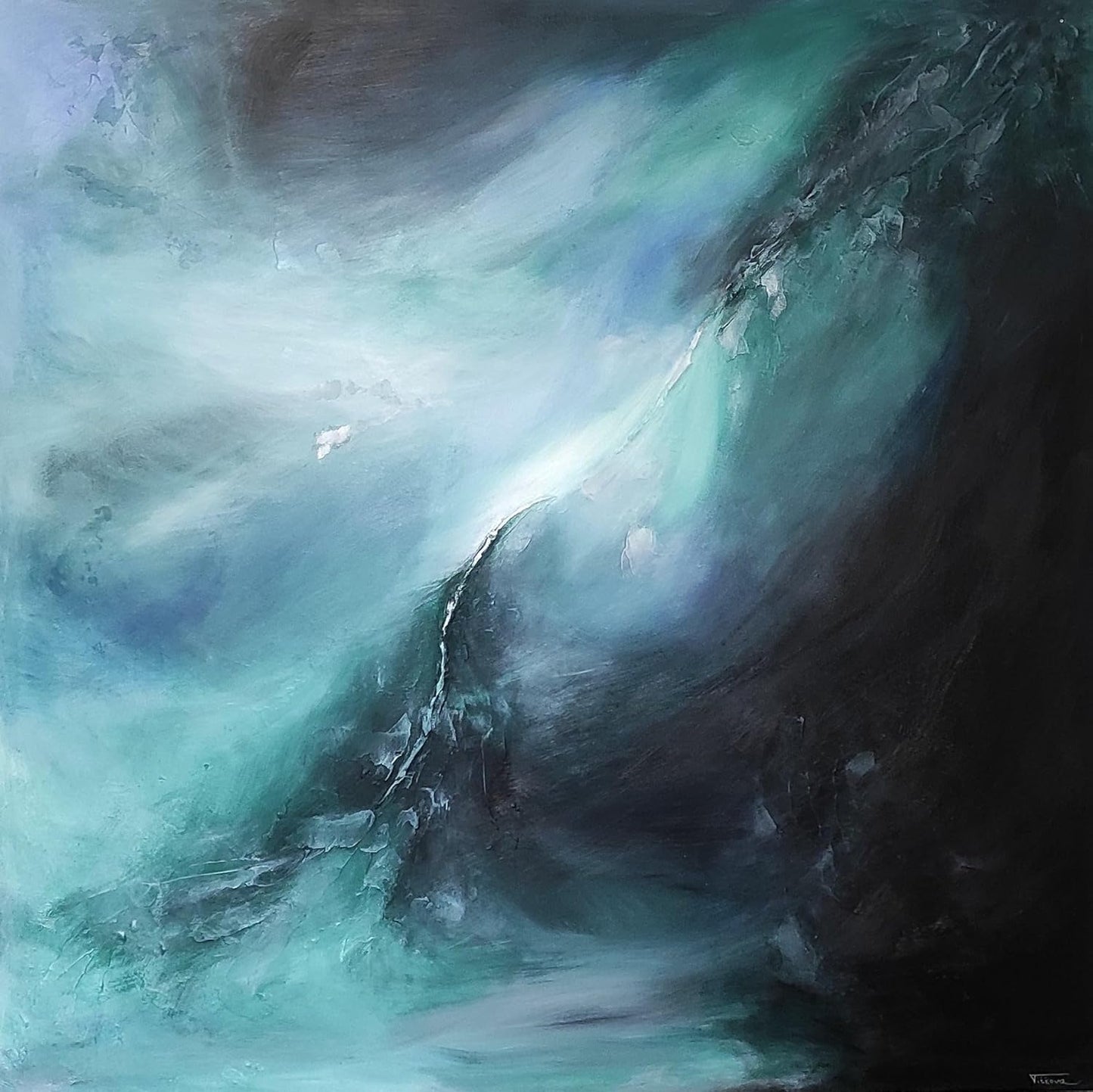 Waves of Inspiration Abstract Oil Painting 59"x59"