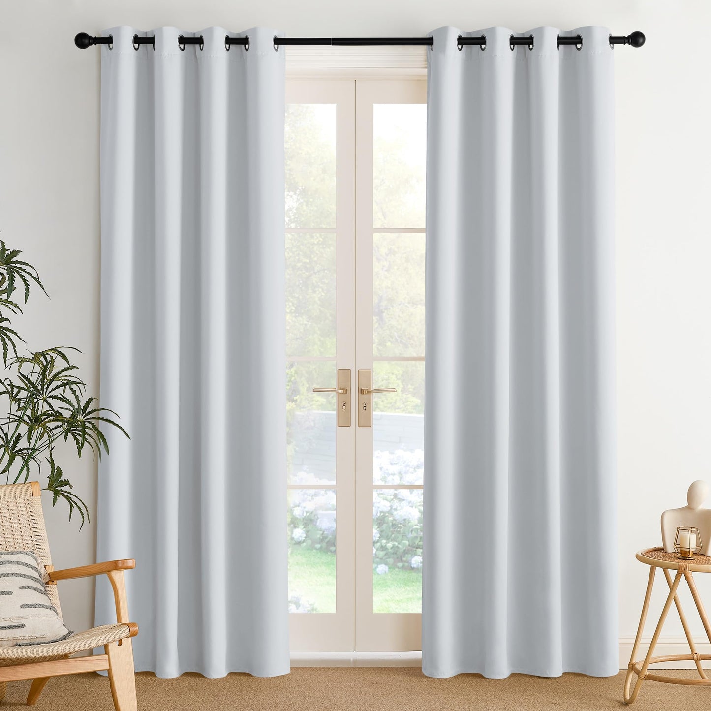 NICETOWN Blackout Curtains – 2 Panels, Grey, 63"