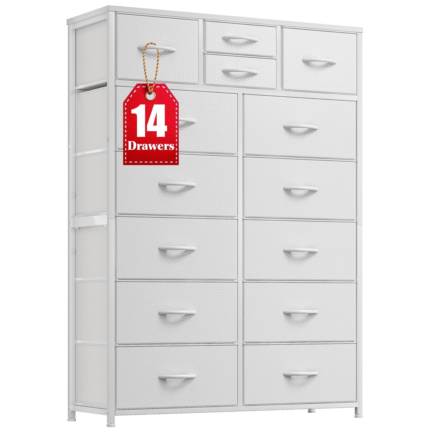 14-Drawer Fabric Dresser – Grey