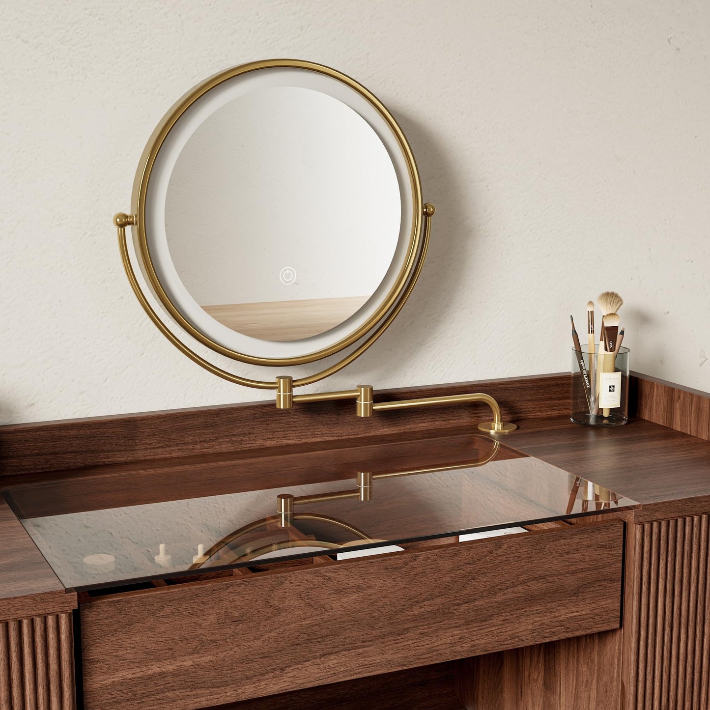 Mid Century LED Makeup Vanity Set 47"