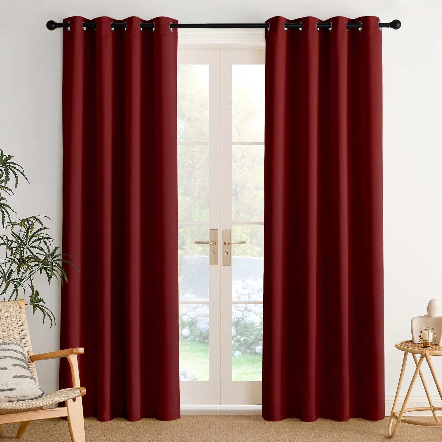 NICETOWN Blackout Curtains – 2 Panels, Grey, 63"