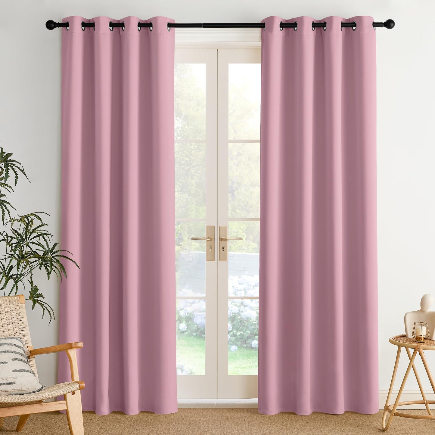 NICETOWN Blackout Curtains – 2 Panels, Grey, 63"