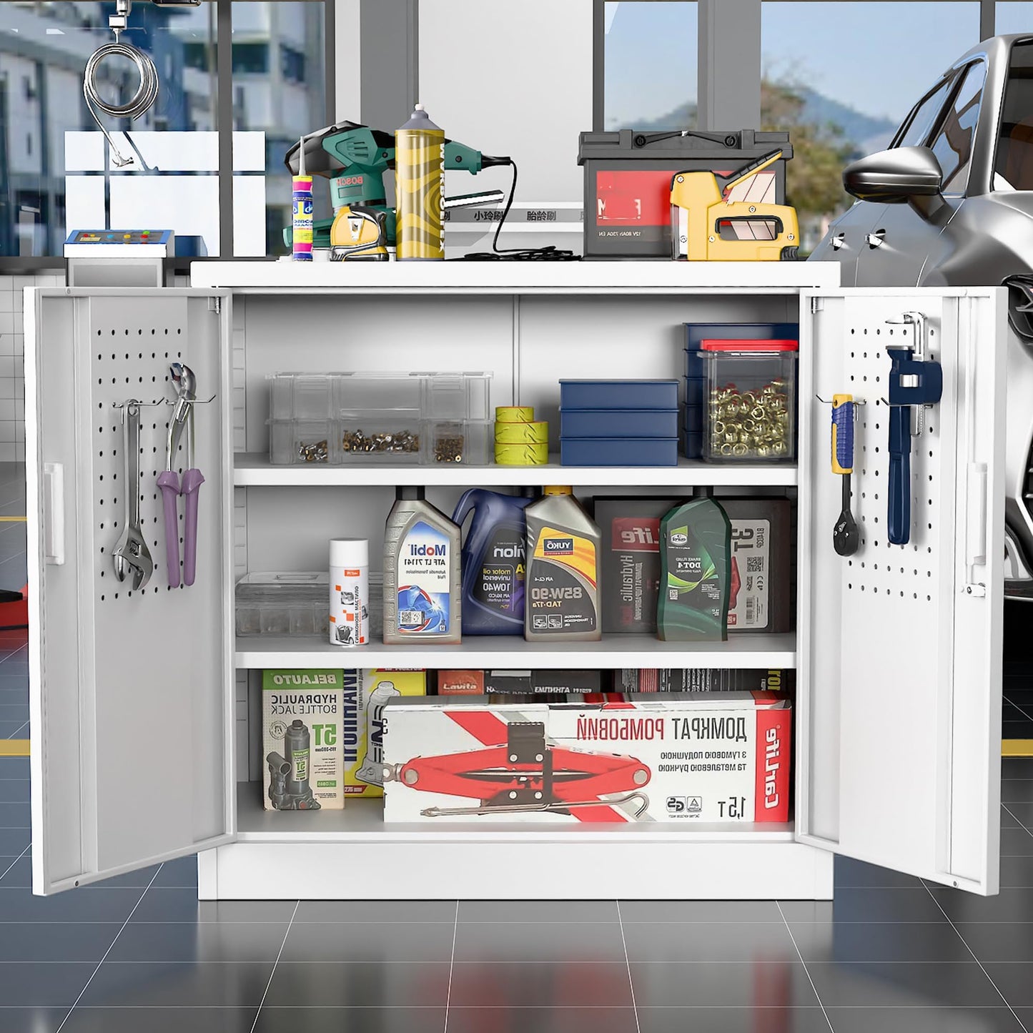Aobabo Metal Garage Storage Cabinet – Black