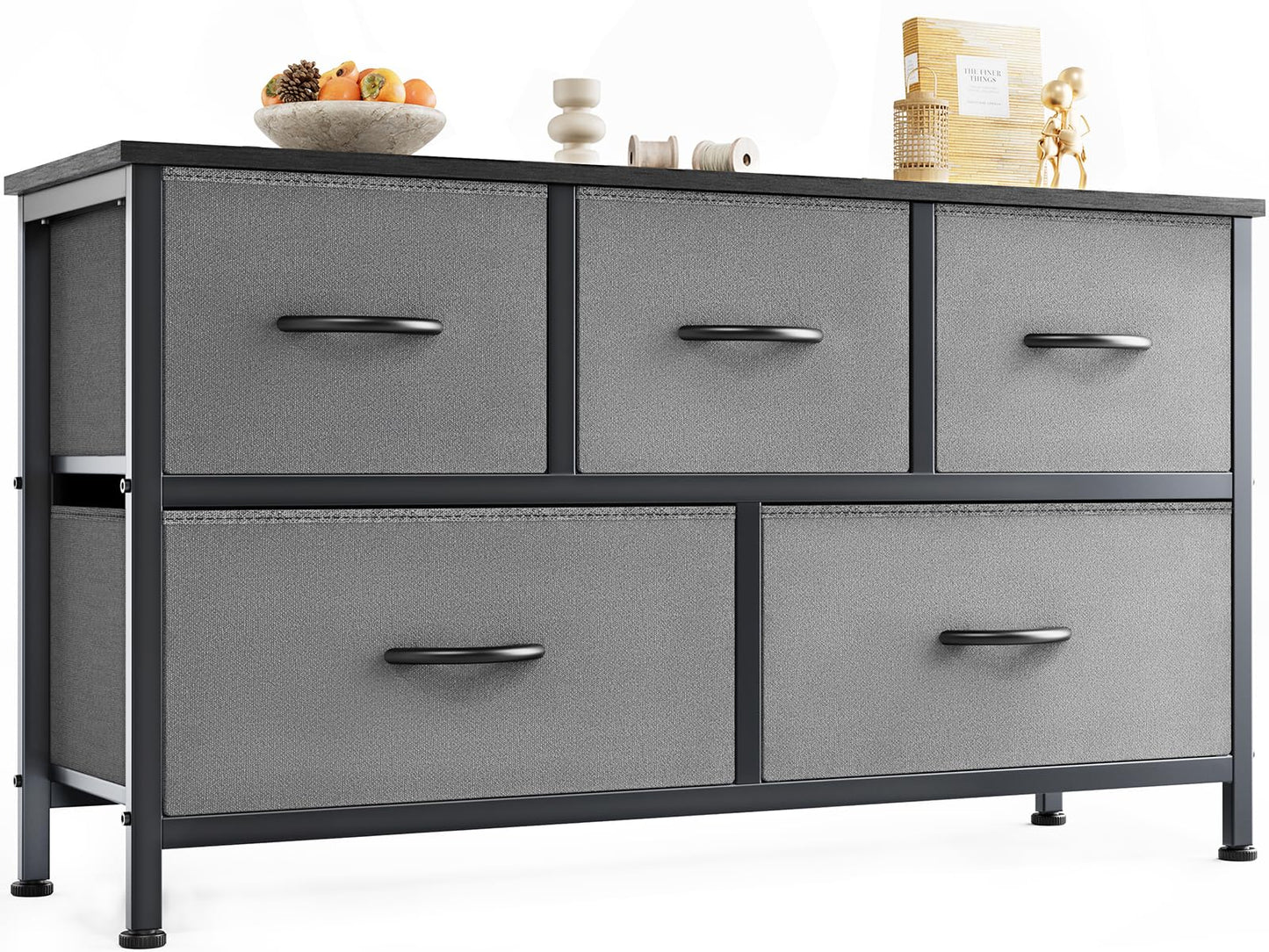 OLIXIS 5-Drawer Dresser, Black