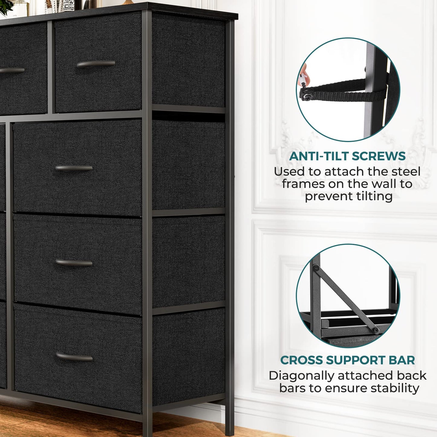 OLIXIS 7-Drawer Dresser, White