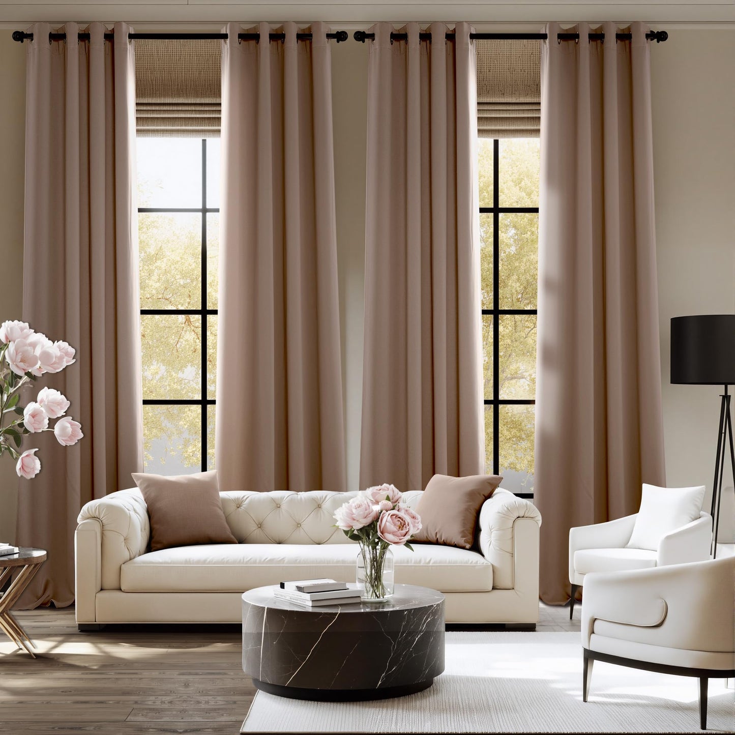 NICETOWN Blackout Curtains – 2 Panels, Grey, 63"