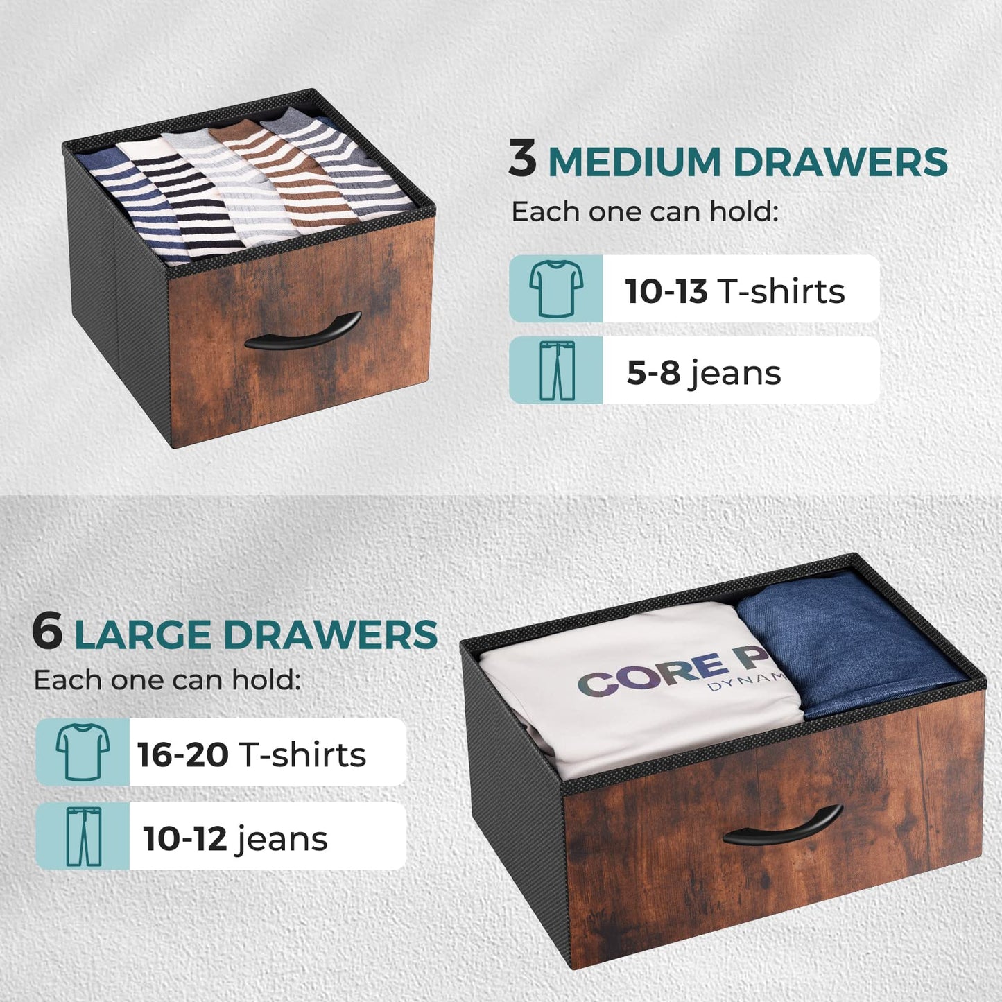 OLIXIS 5-Drawer Dresser, Black