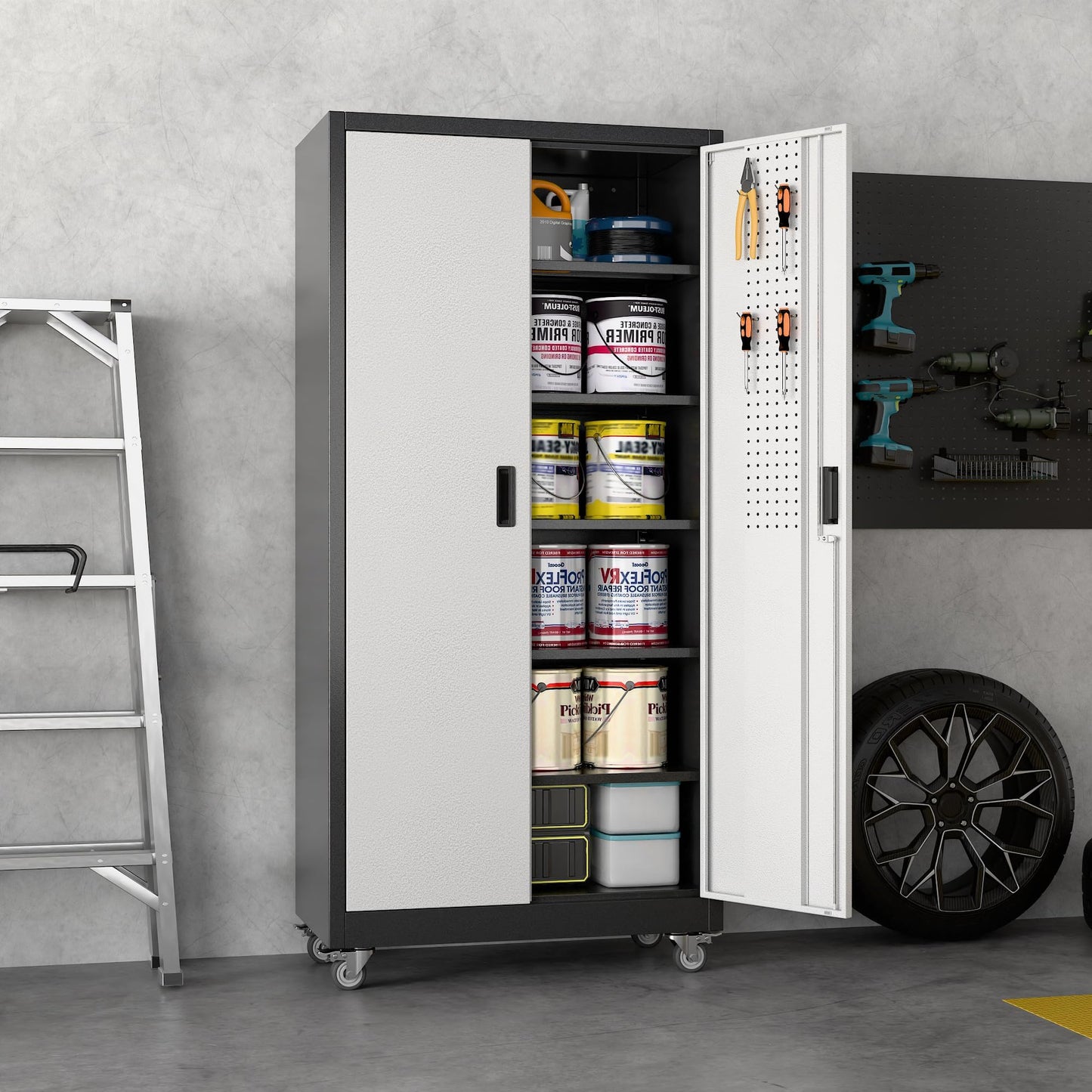 Aobabo Metal Garage Storage Cabinet – Black