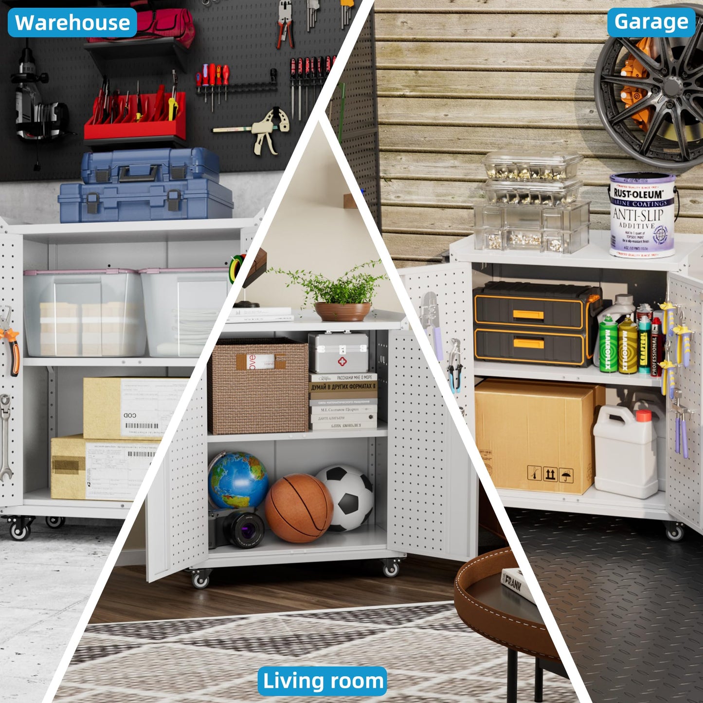 Aobabo Metal Garage Storage Cabinet – Black