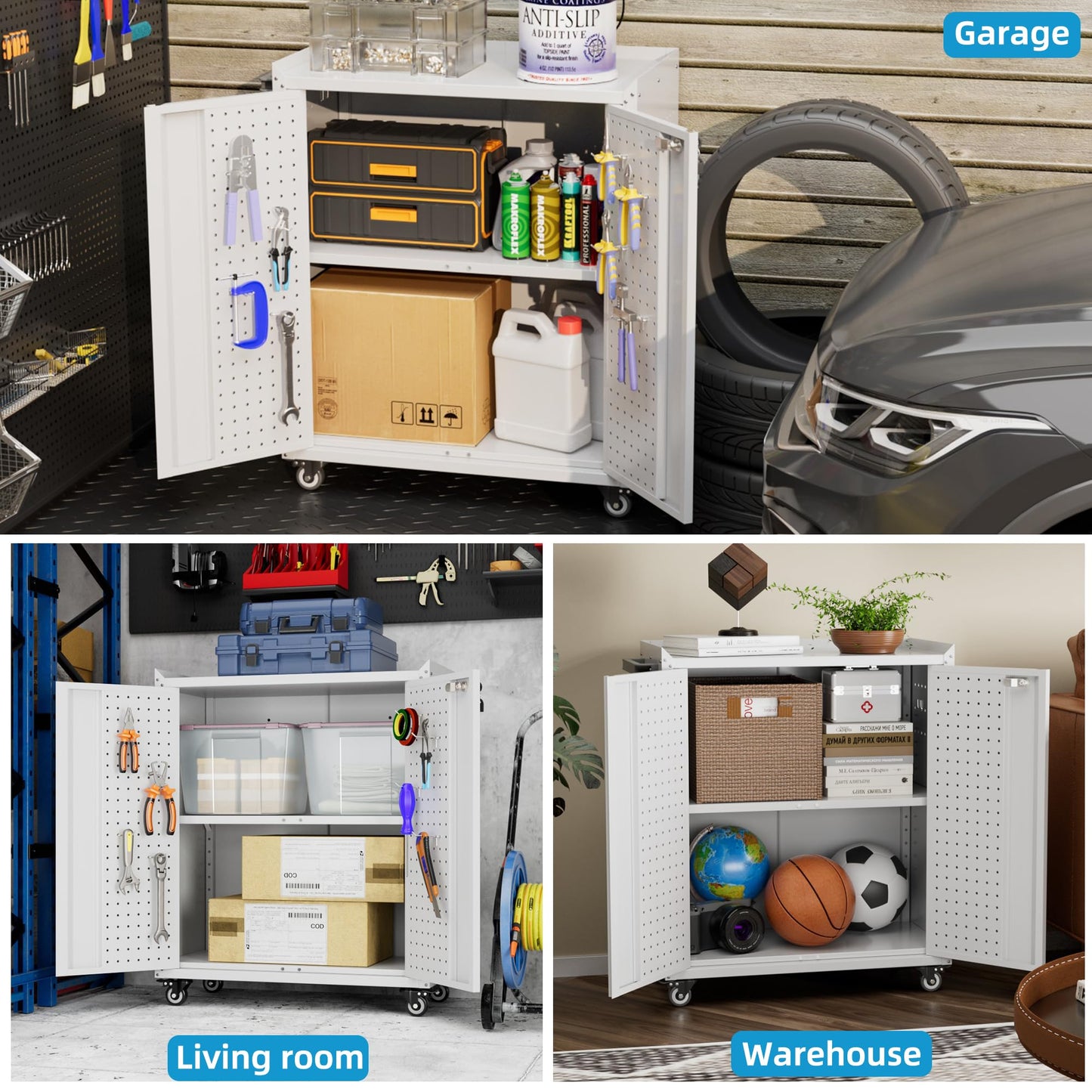 Aobabo Metal Garage Storage Cabinet – Black