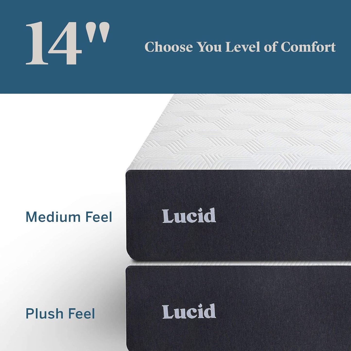 LUCID 14" Twin XL Memory Foam Mattress