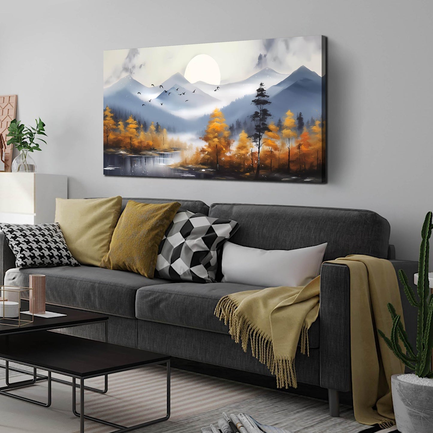 Ginkgo Tree Canvas Wall Art 48"x24"
