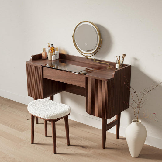 Mid Century LED Makeup Vanity Set 47"