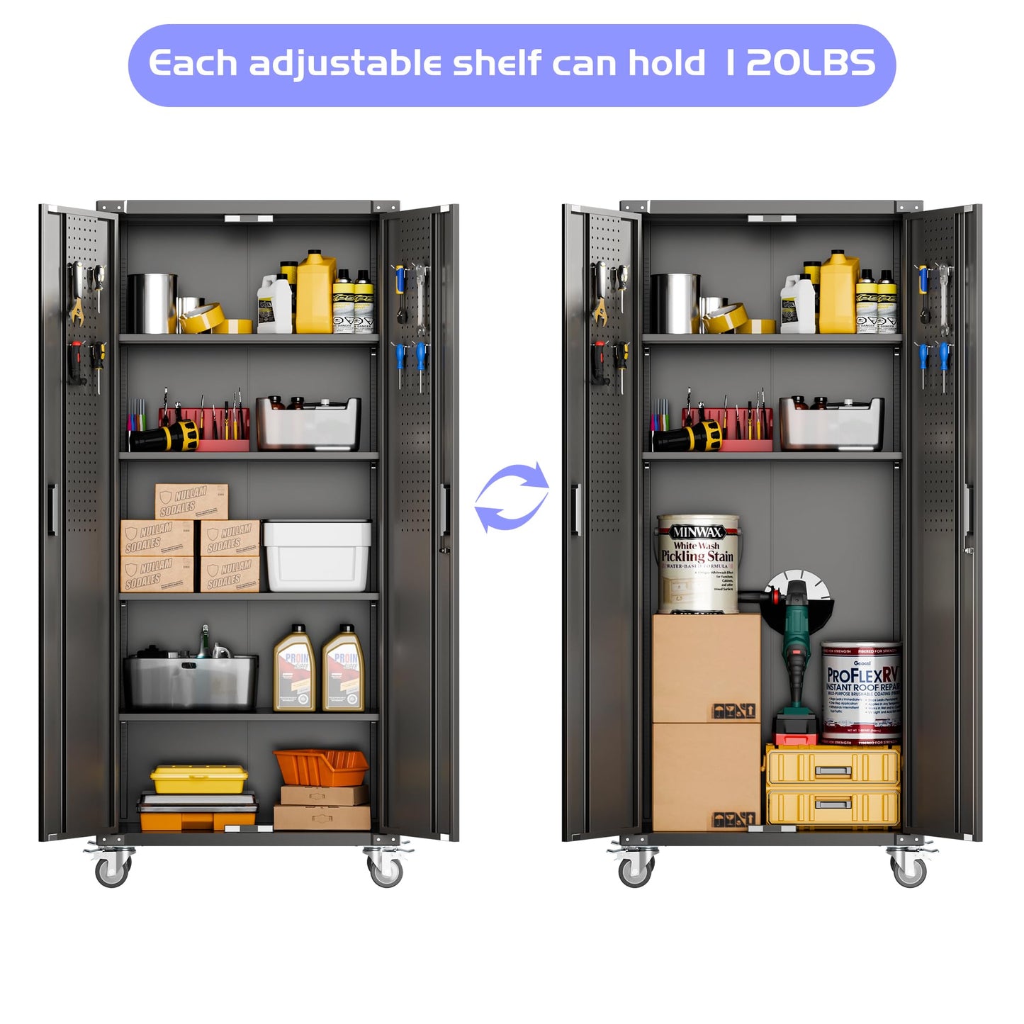 Aobabo Metal Garage Storage Cabinet – Black