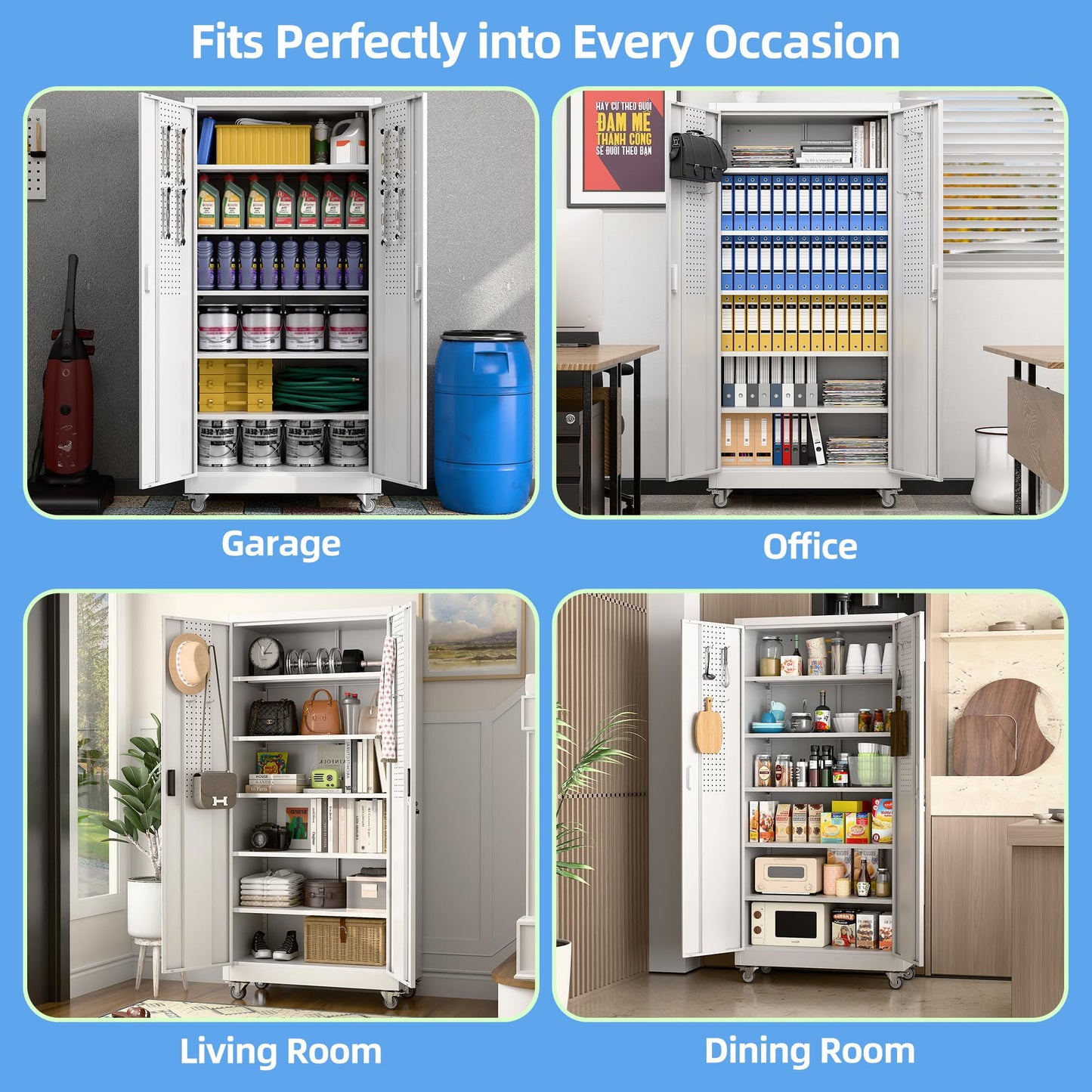 Aobabo Metal Garage Storage Cabinet – Black
