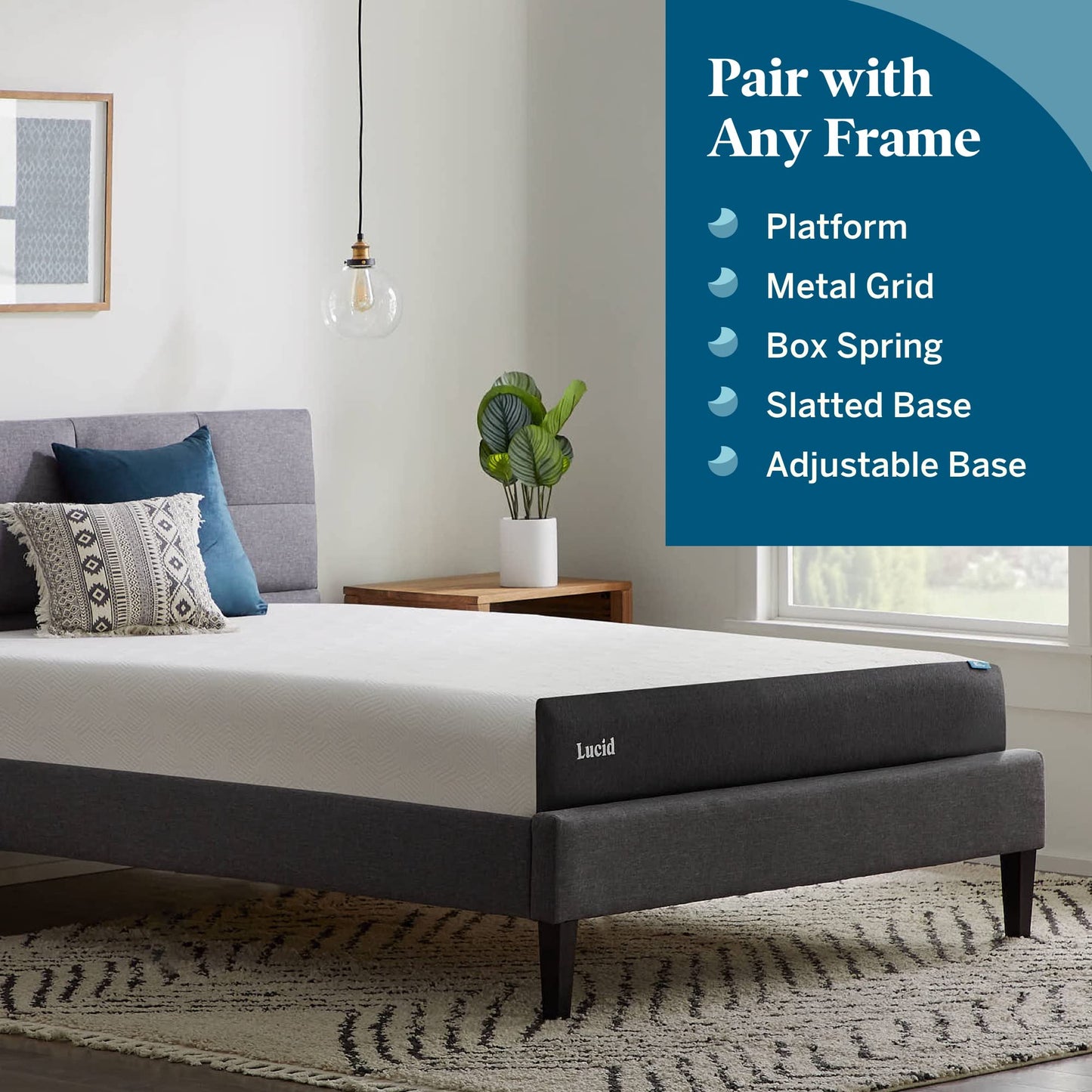 LUCID 12" Twin XL Memory Foam Mattress