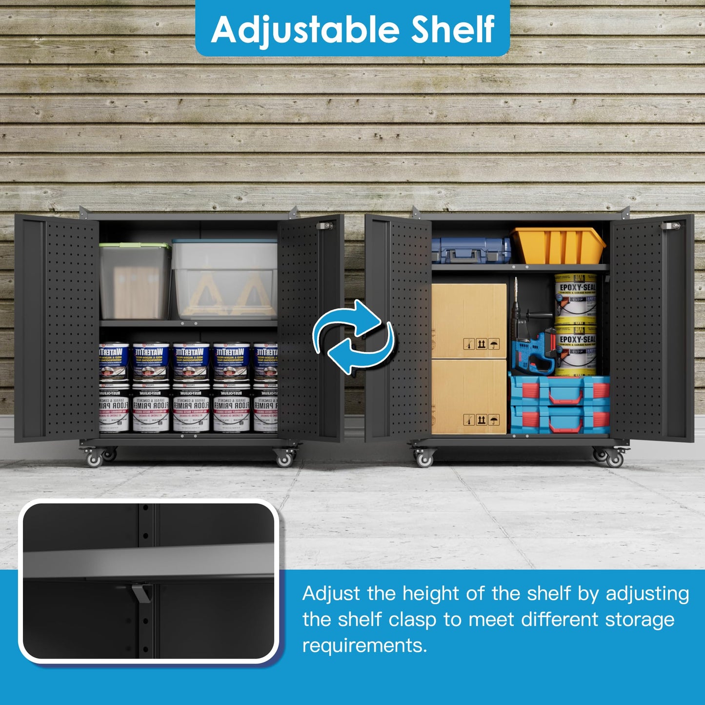 Aobabo Metal Garage Storage Cabinet – Black