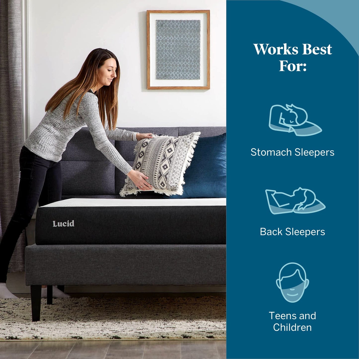 LUCID 12" Twin Memory Foam Mattress