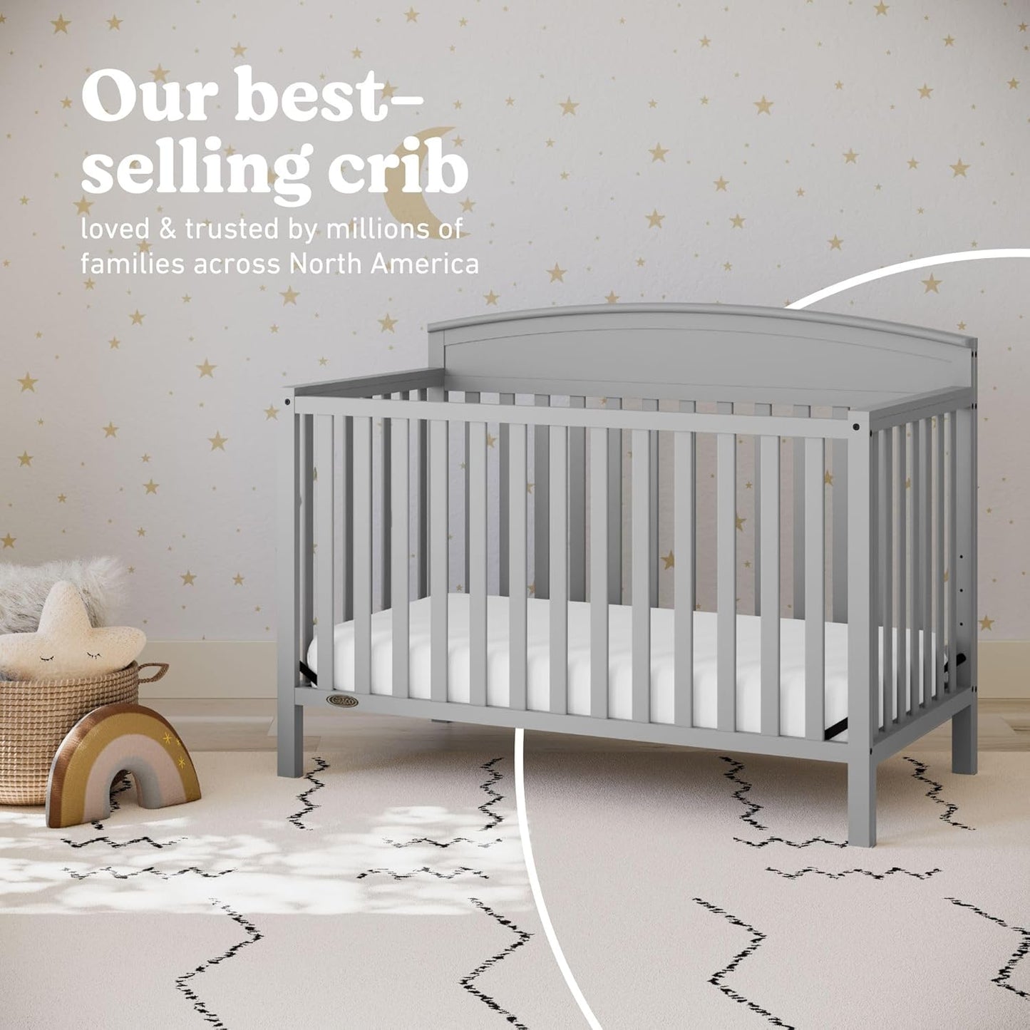 Graco Benton 5-in-1 Convertible Crib – Pebble Gray