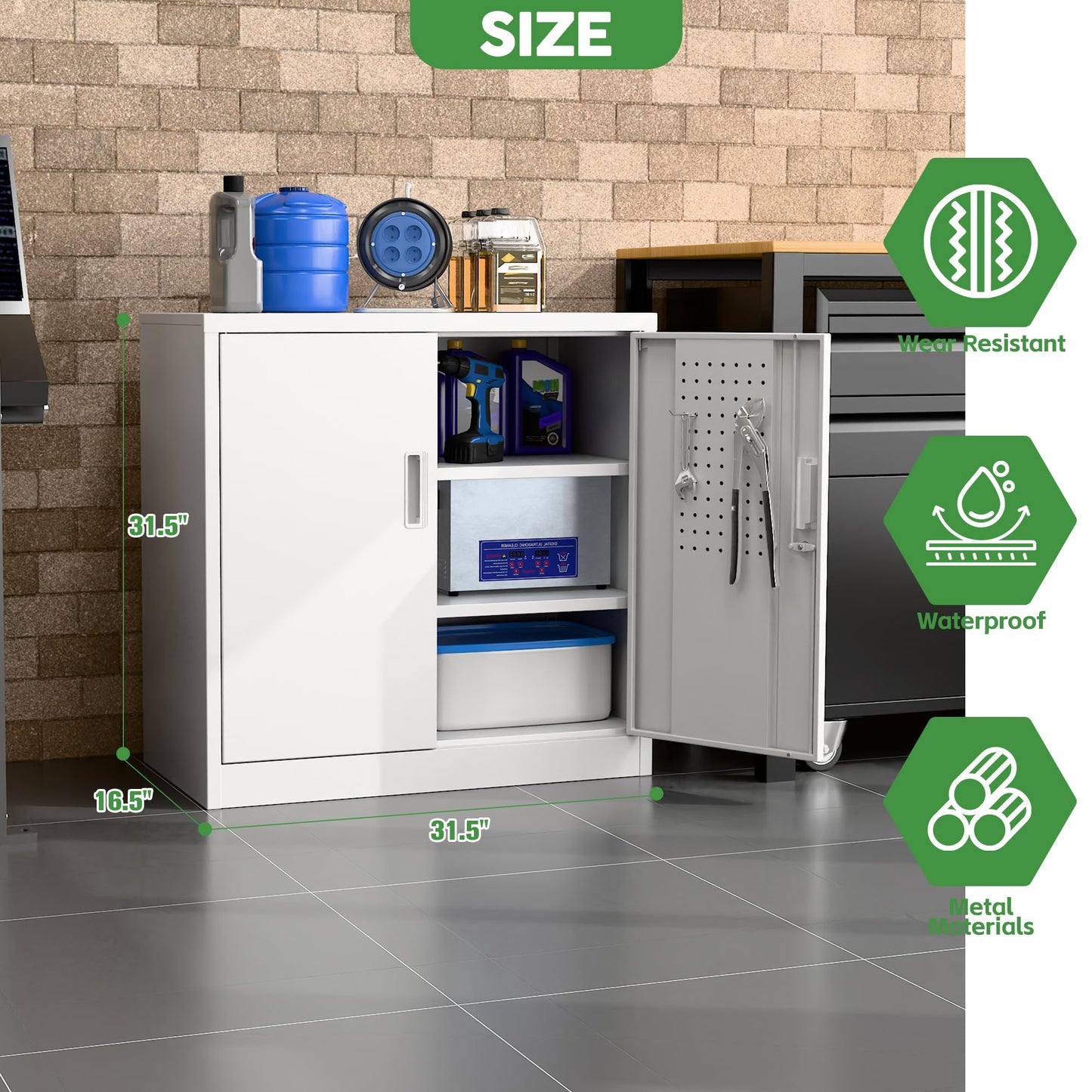 Aobabo Metal Garage Storage Cabinet – Black