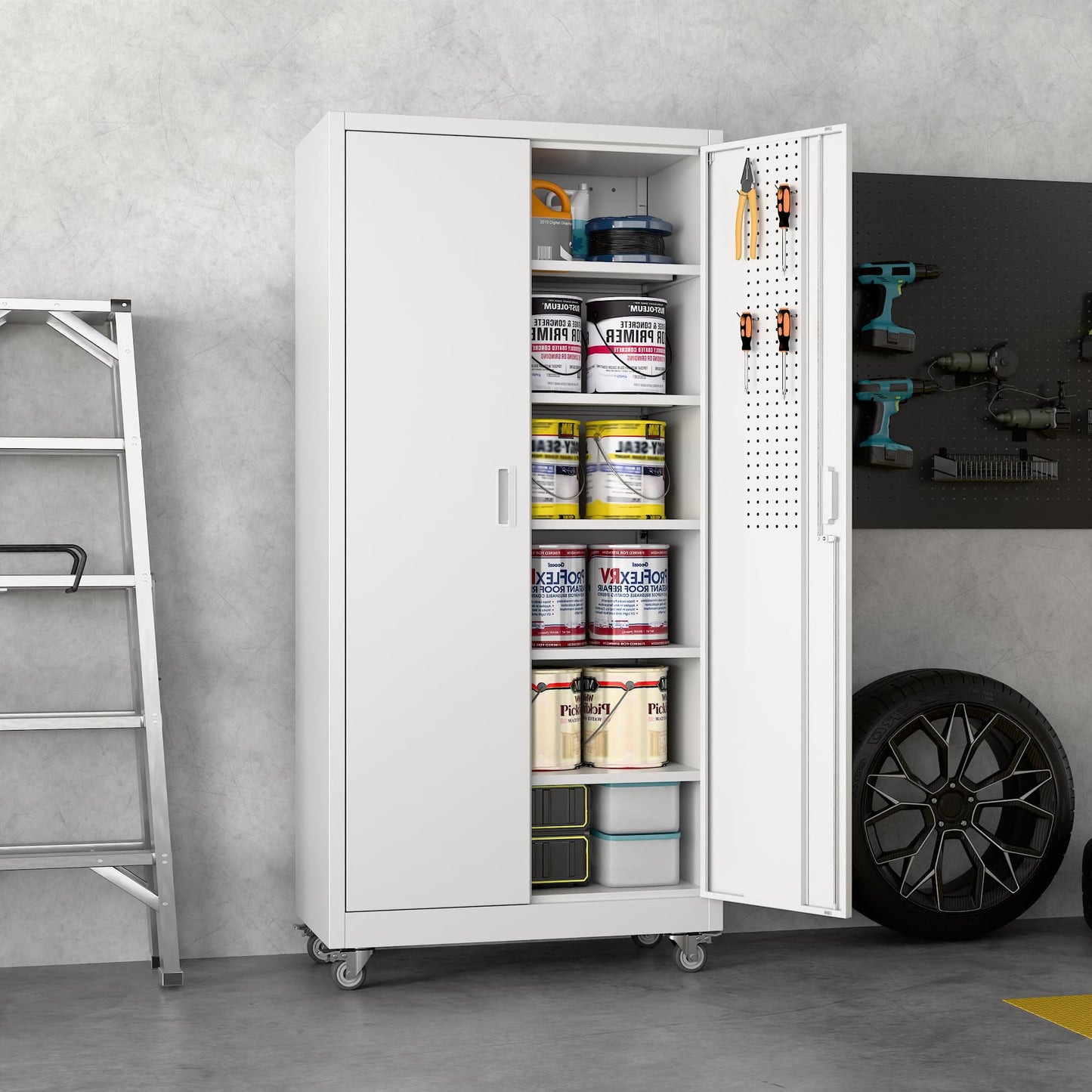 Aobabo Metal Garage Storage Cabinet – Black