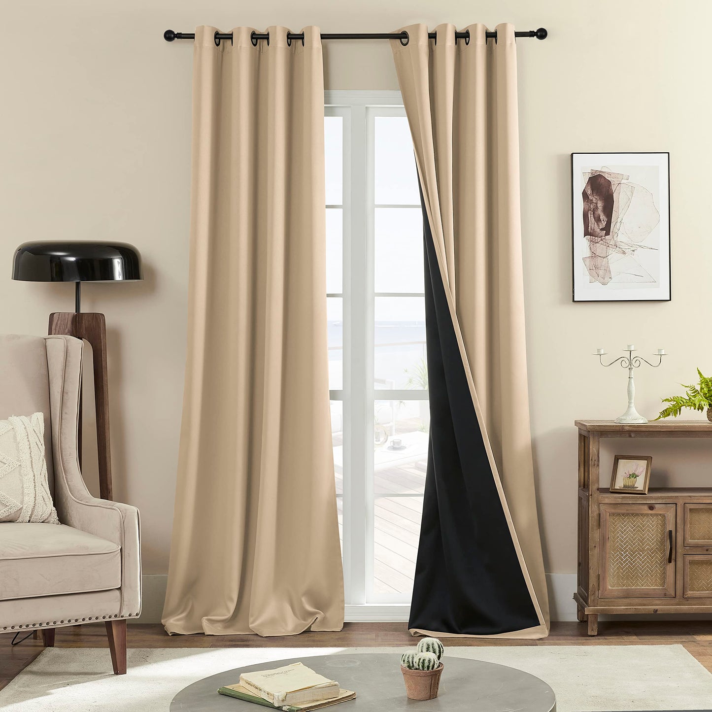 Rutterllow Blackout Curtains – 2 Panels, Dark Grey