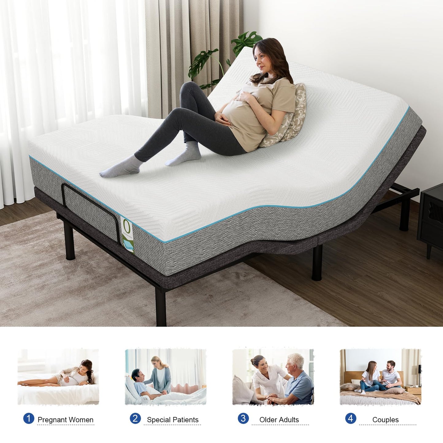 Vipbear Queen Adjustable Bed Frame