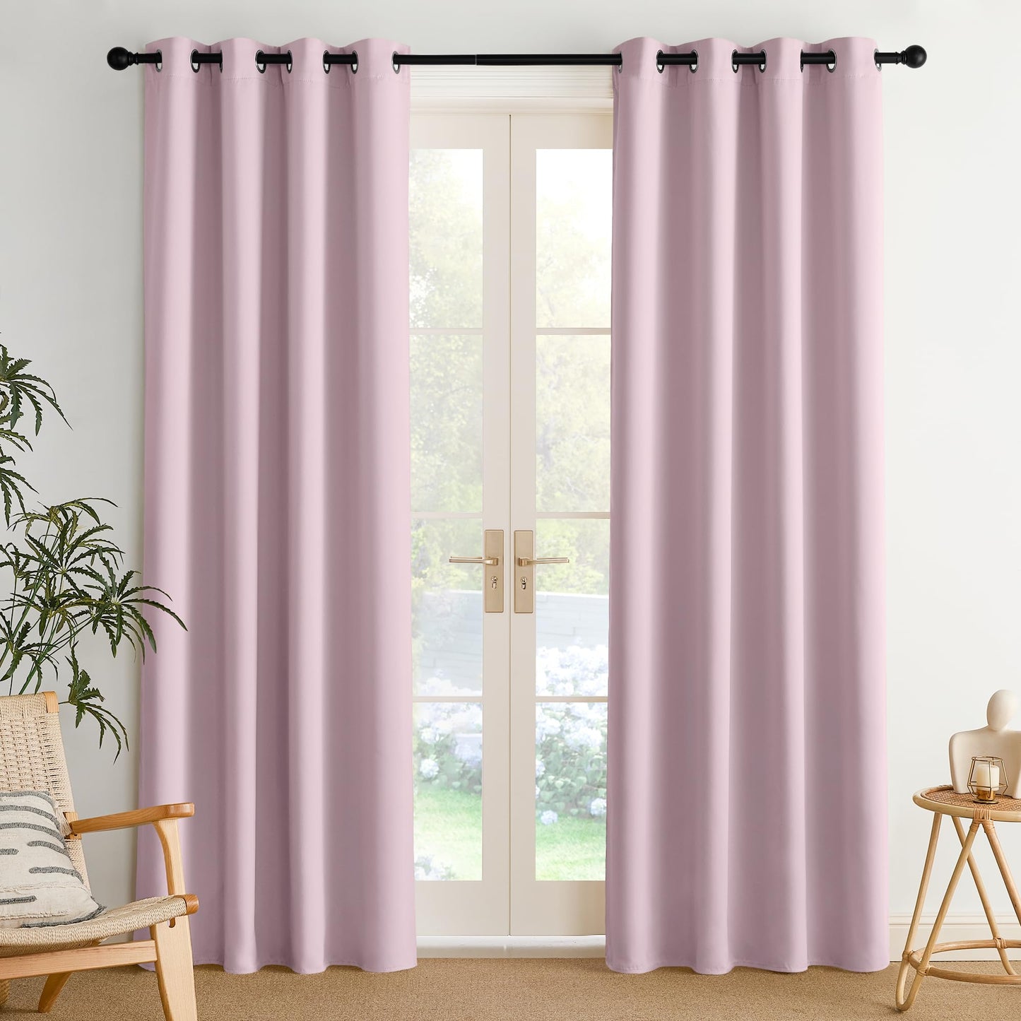 NICETOWN Blackout Curtains – 2 Panels, Grey, 63"