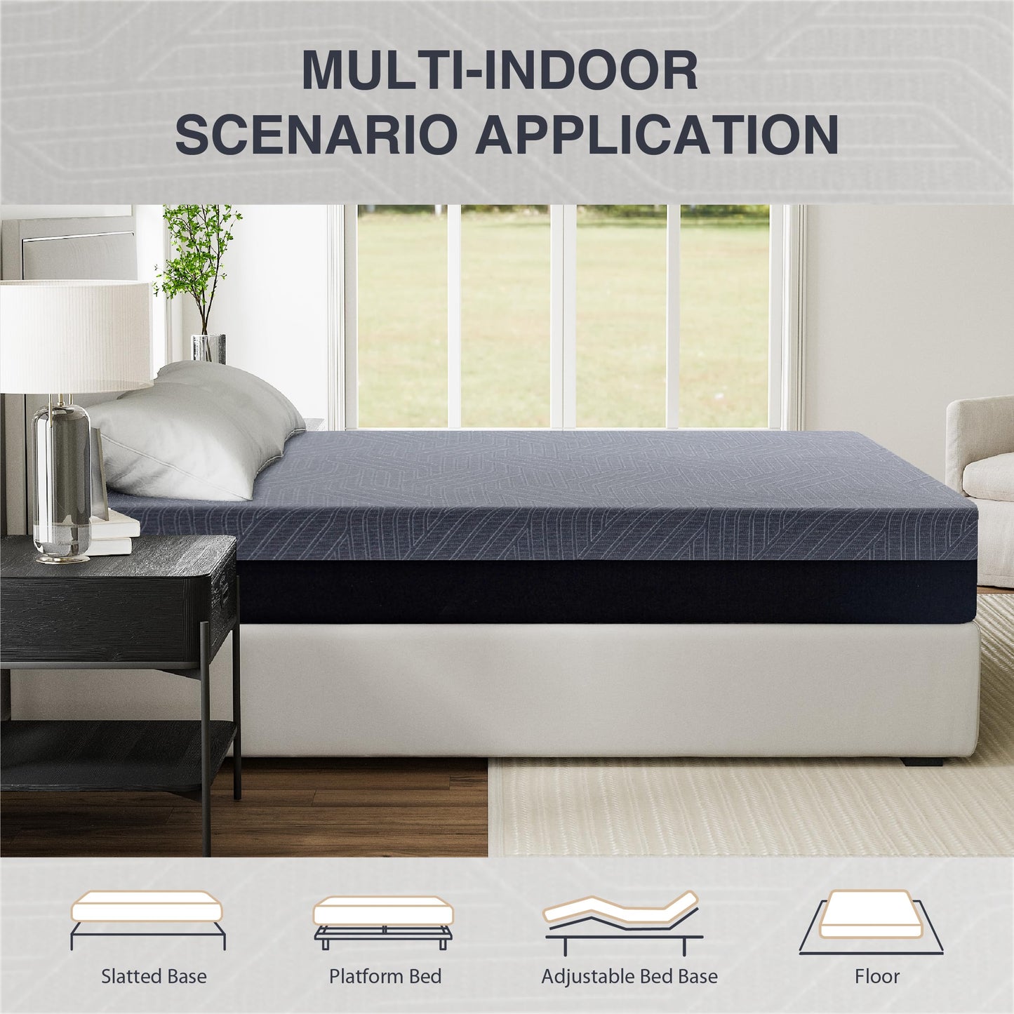 Firm Queen Memory Foam Mattress – 14", Black