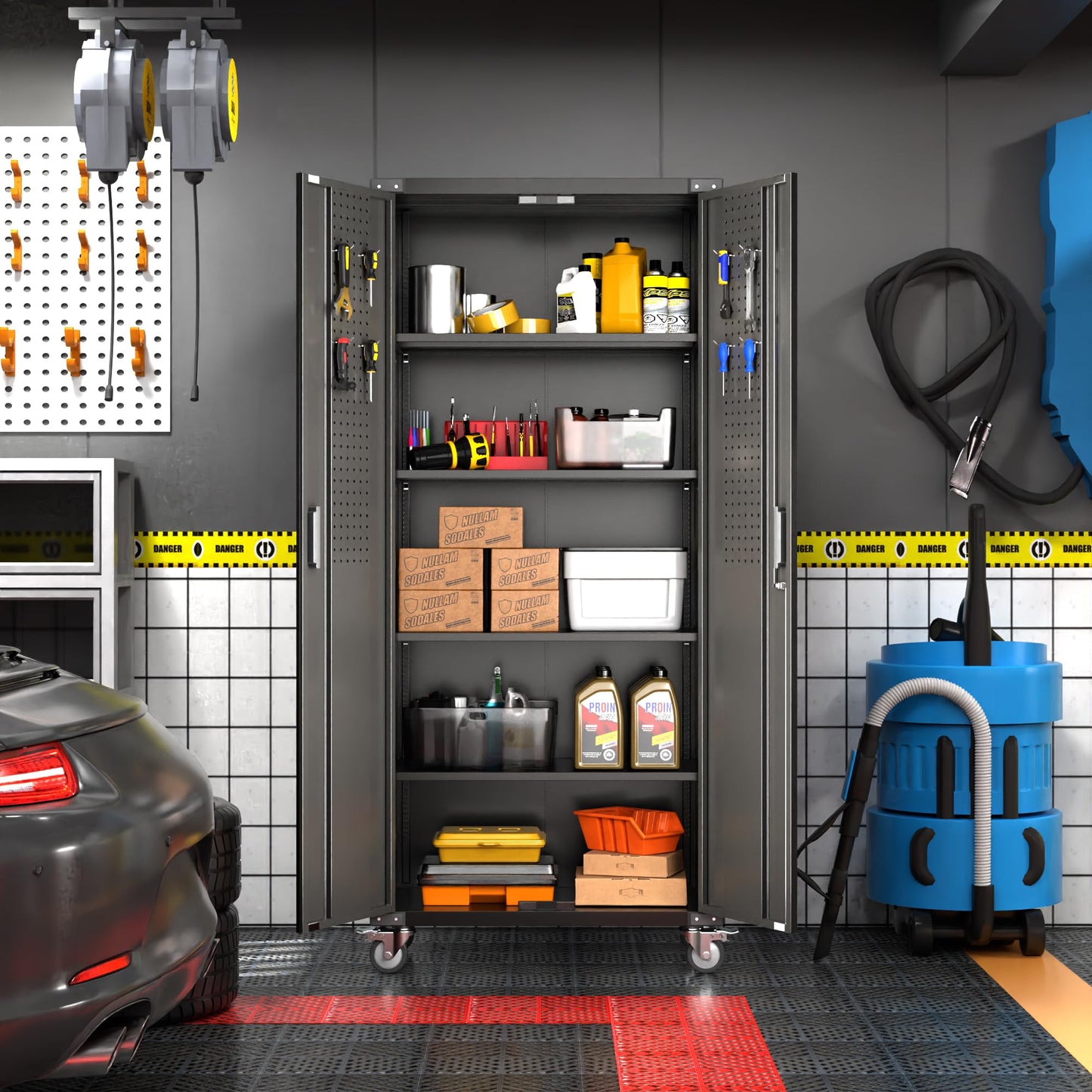 Aobabo Metal Garage Storage Cabinet – Black