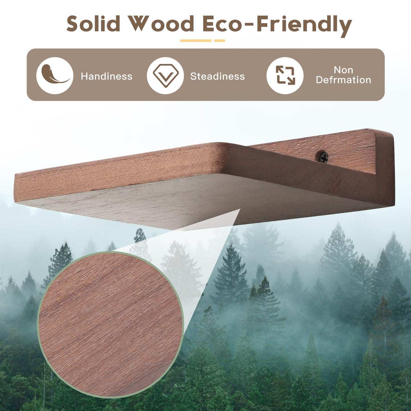 Small Floating Shelves 8-Pack, 4"x4", Rustic White