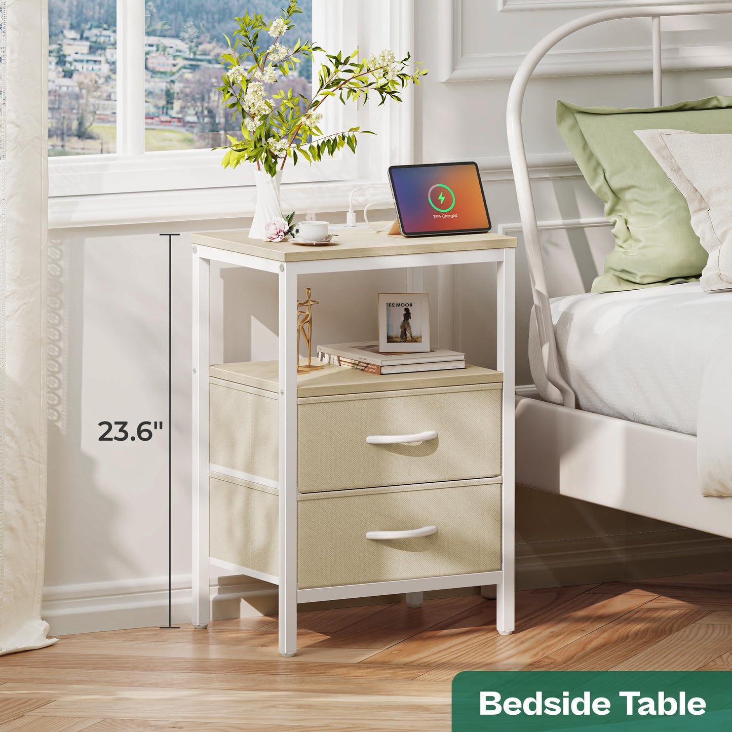 Huuger Nightstand – Rustic Brown/Black