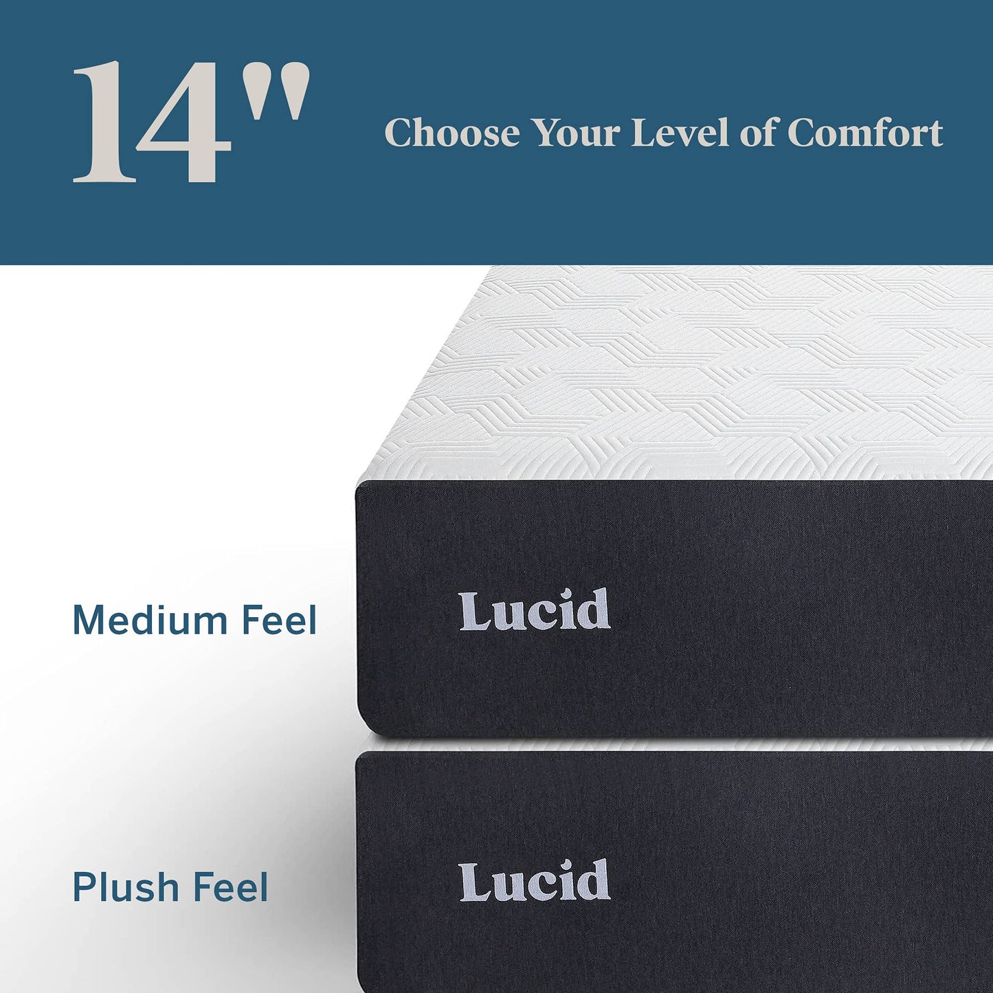 LUCID 12" Twin XL Memory Foam Mattress