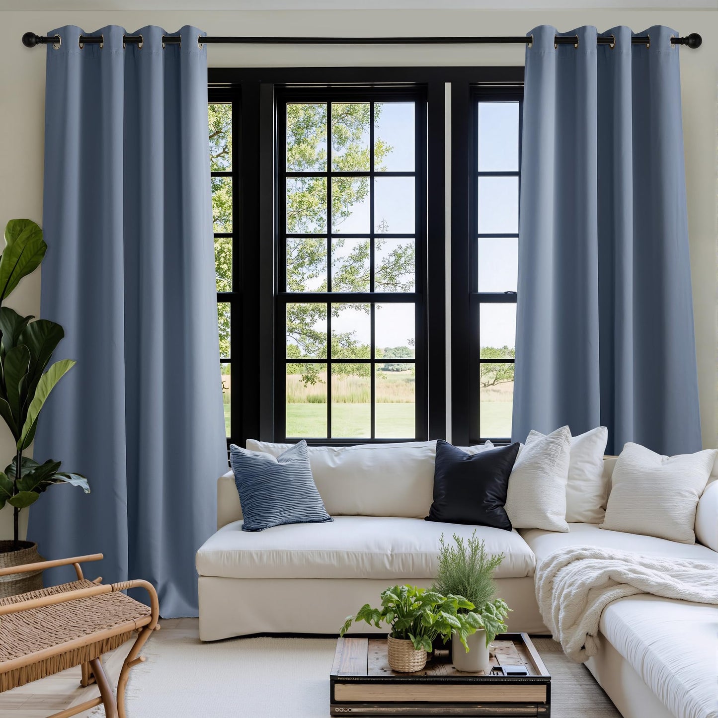 NICETOWN Blackout Curtains – 2 Panels, Grey, 63"