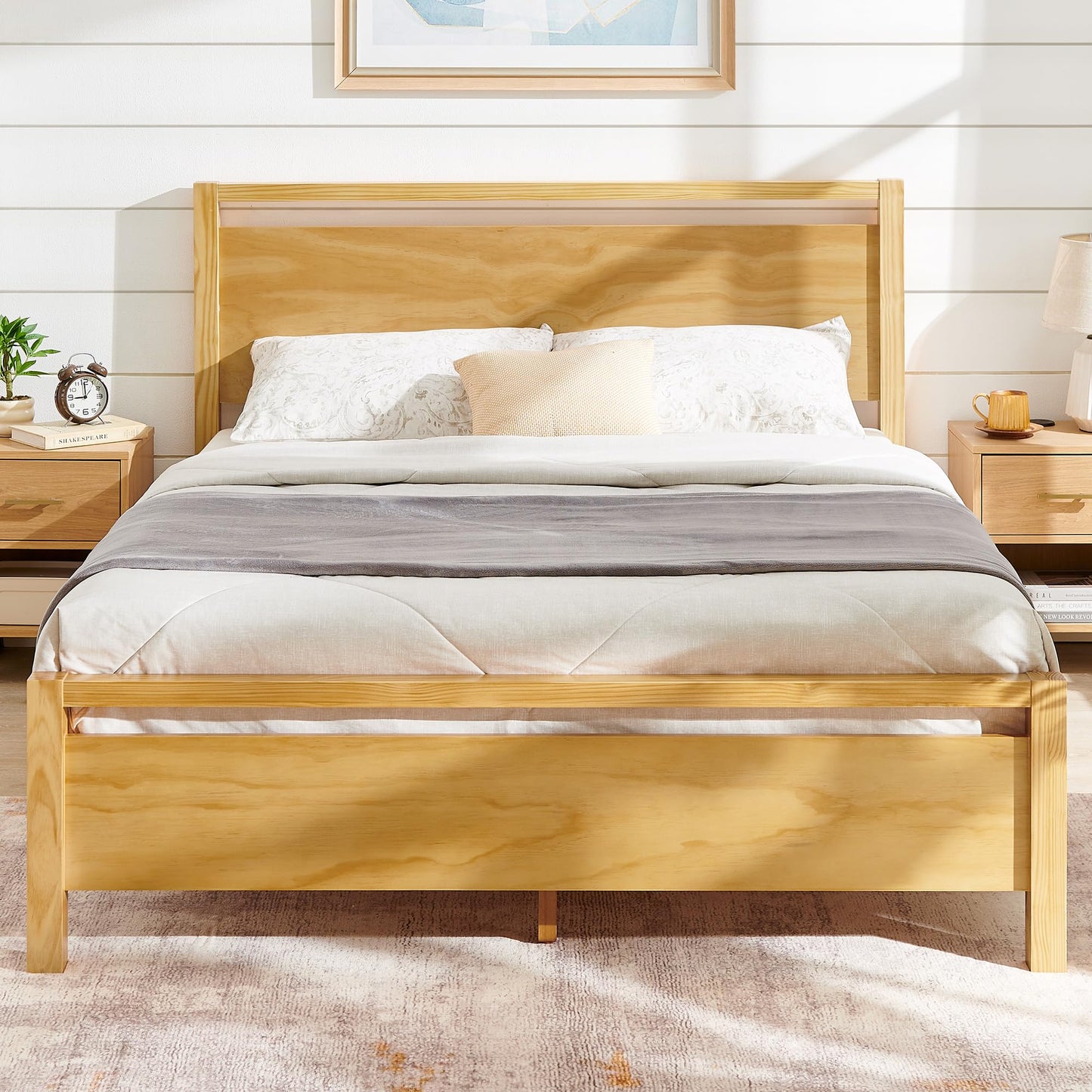 AMERLIFE King Bed Frame – Dark Brown