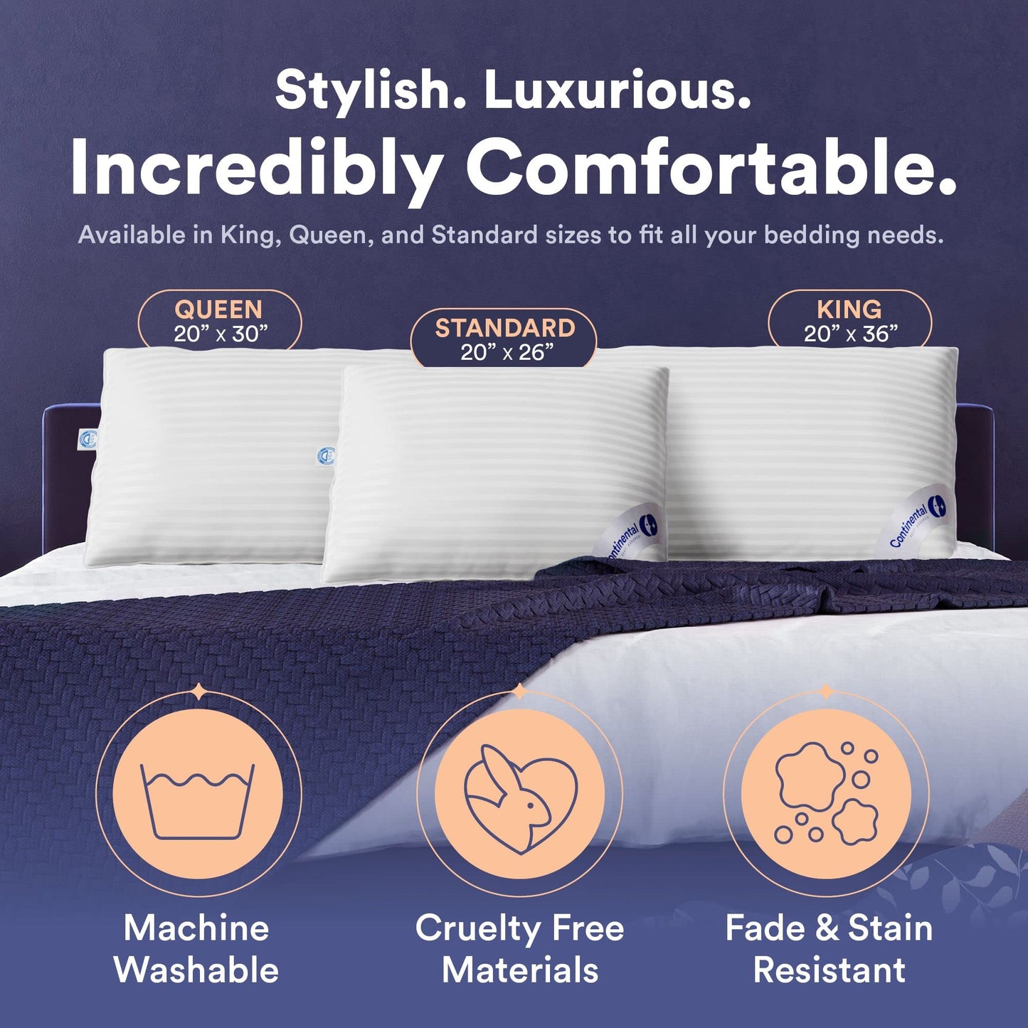 Serenity Goose Down Pillows – King, 2 Pack