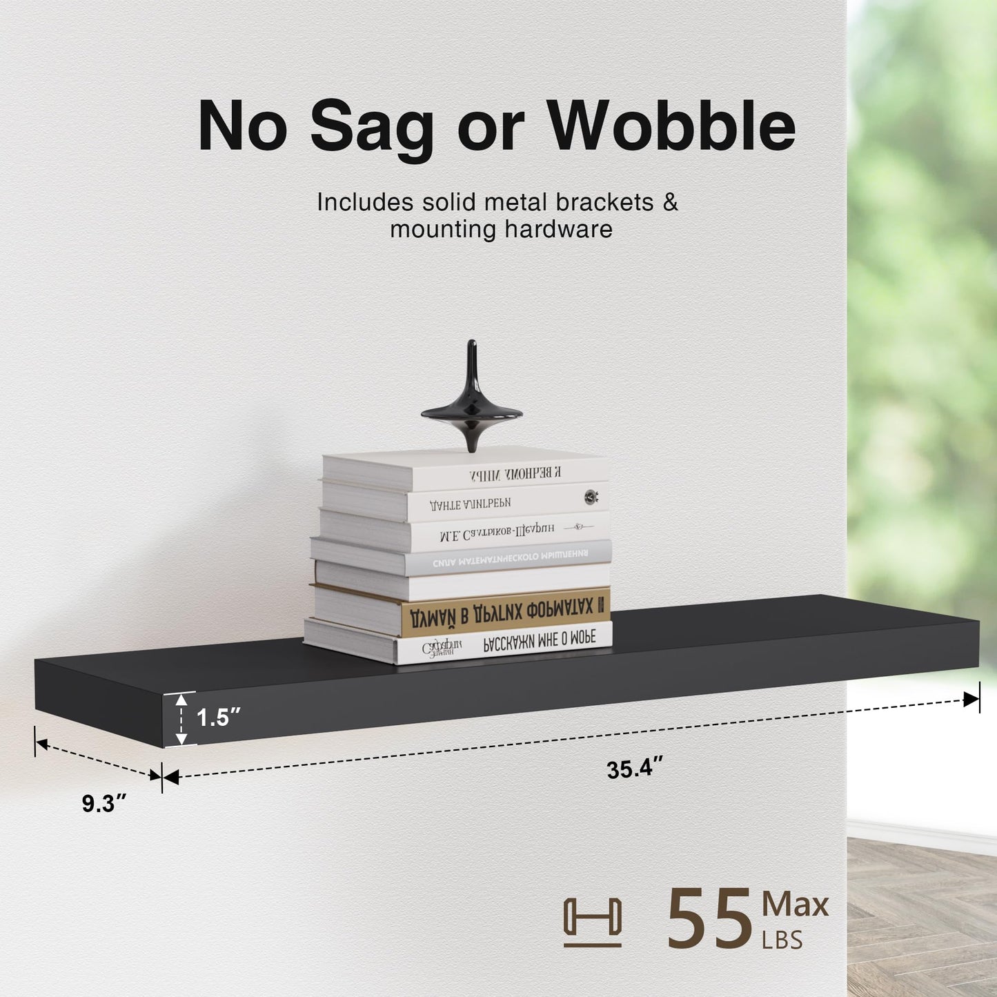 Colima 36" Brown Floating Shelves, 3-Pack