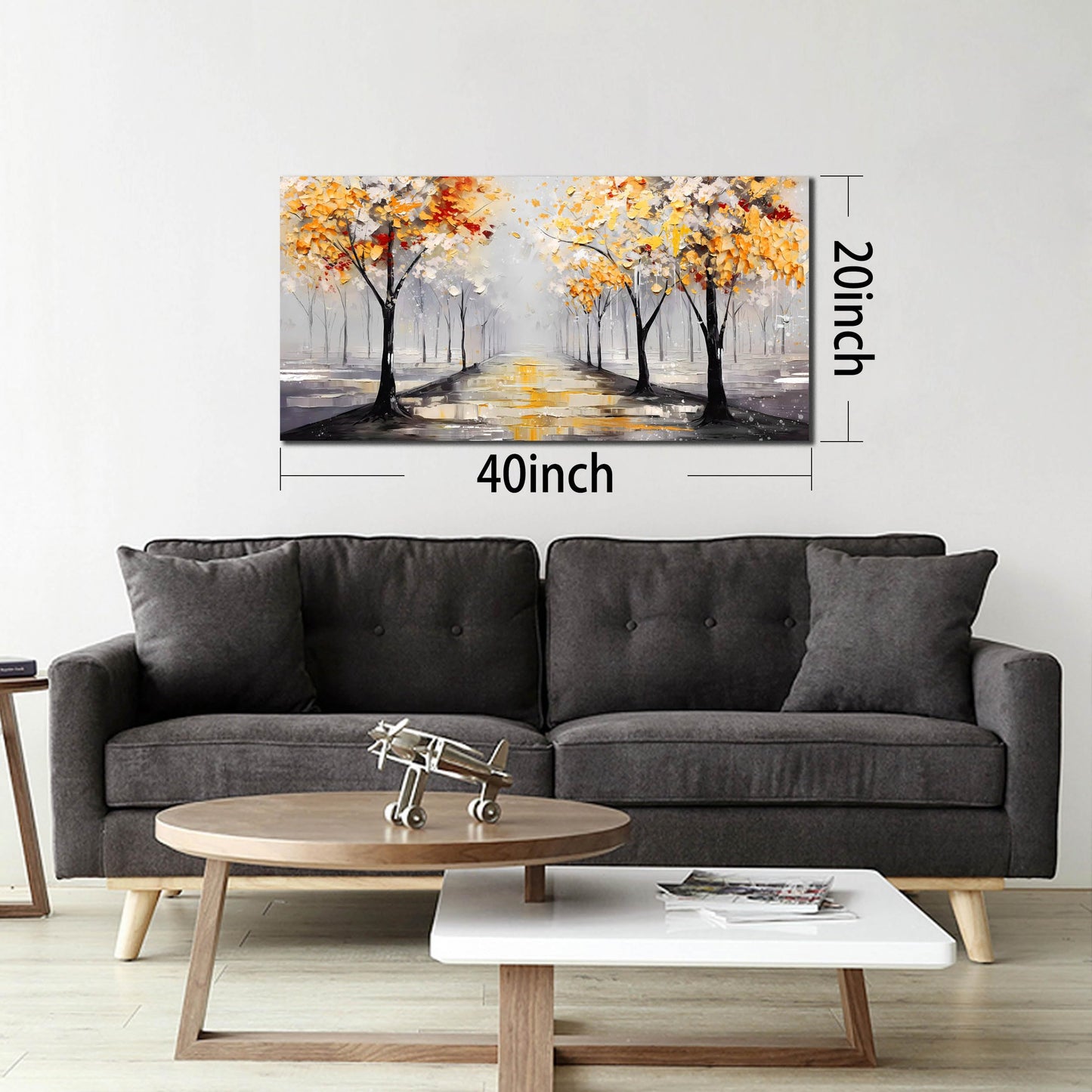 Ginkgo Tree Canvas Wall Art 48"x24"