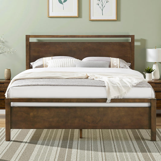 AMERLIFE King Bed Frame – Dark Brown