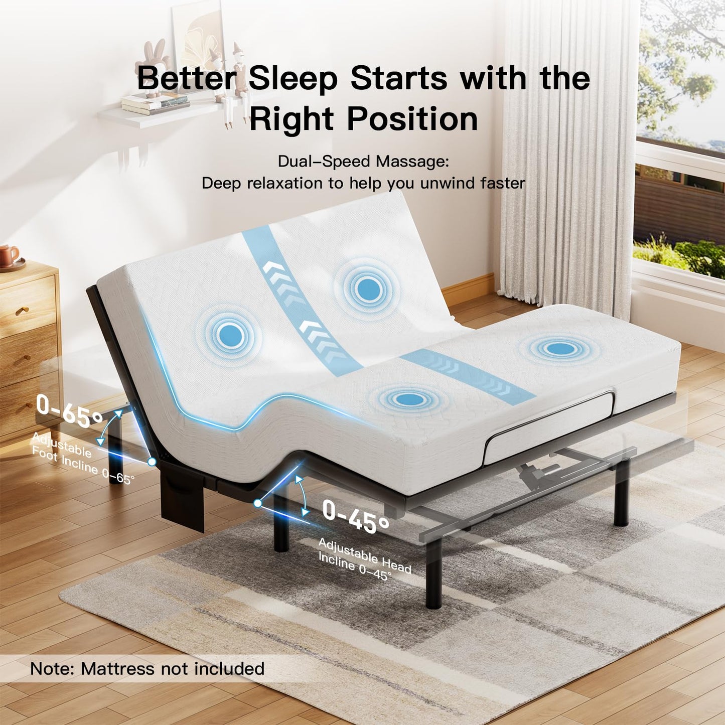 Pipishell Full Adjustable Bed Frame